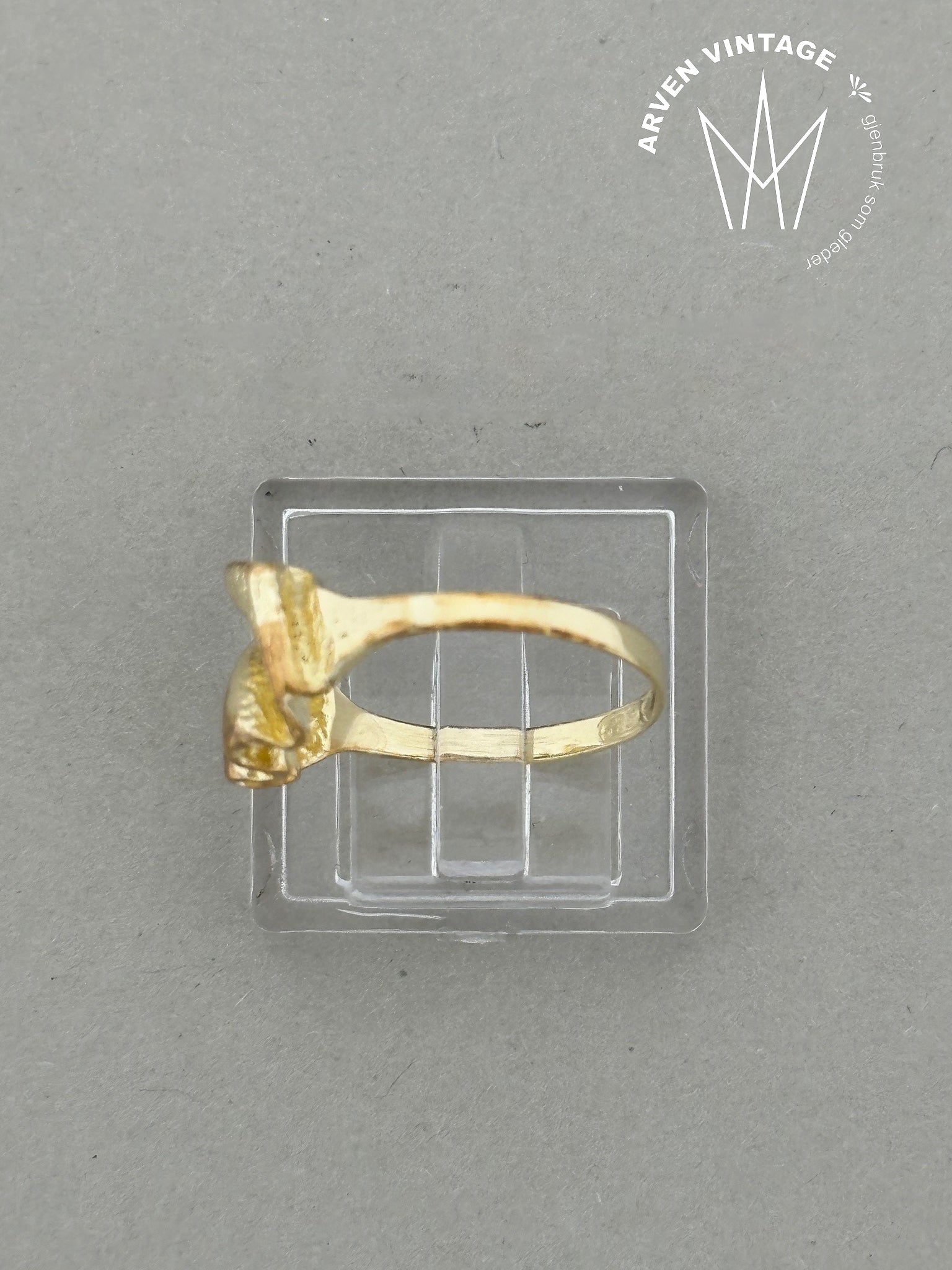 Vintage ring gult gull str 49