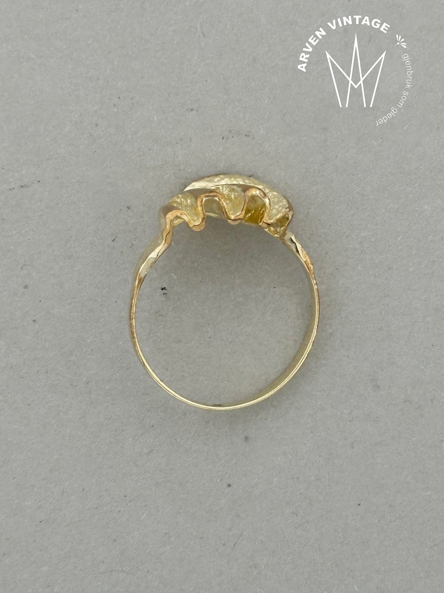 Vintage ring gult gull str 49