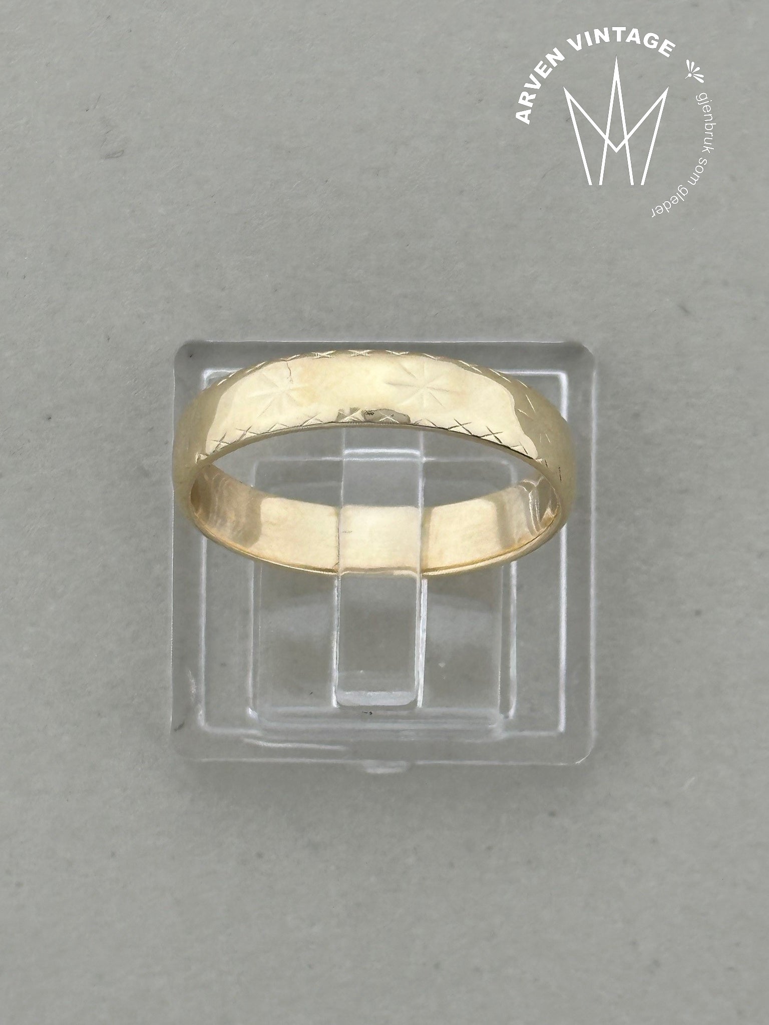 Vintage ring gult gull str 54
