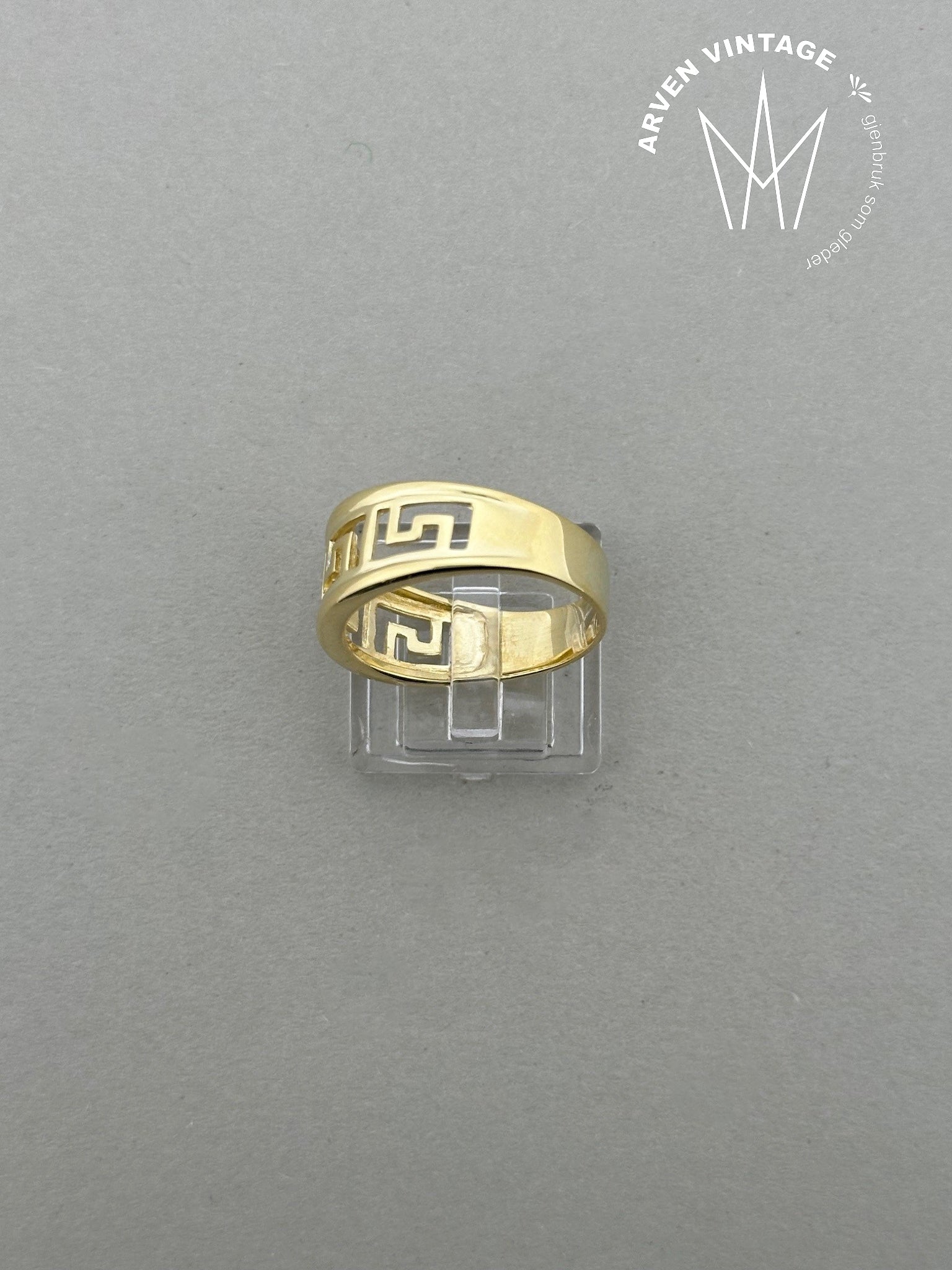 Vintage diamantring gult gull str 62