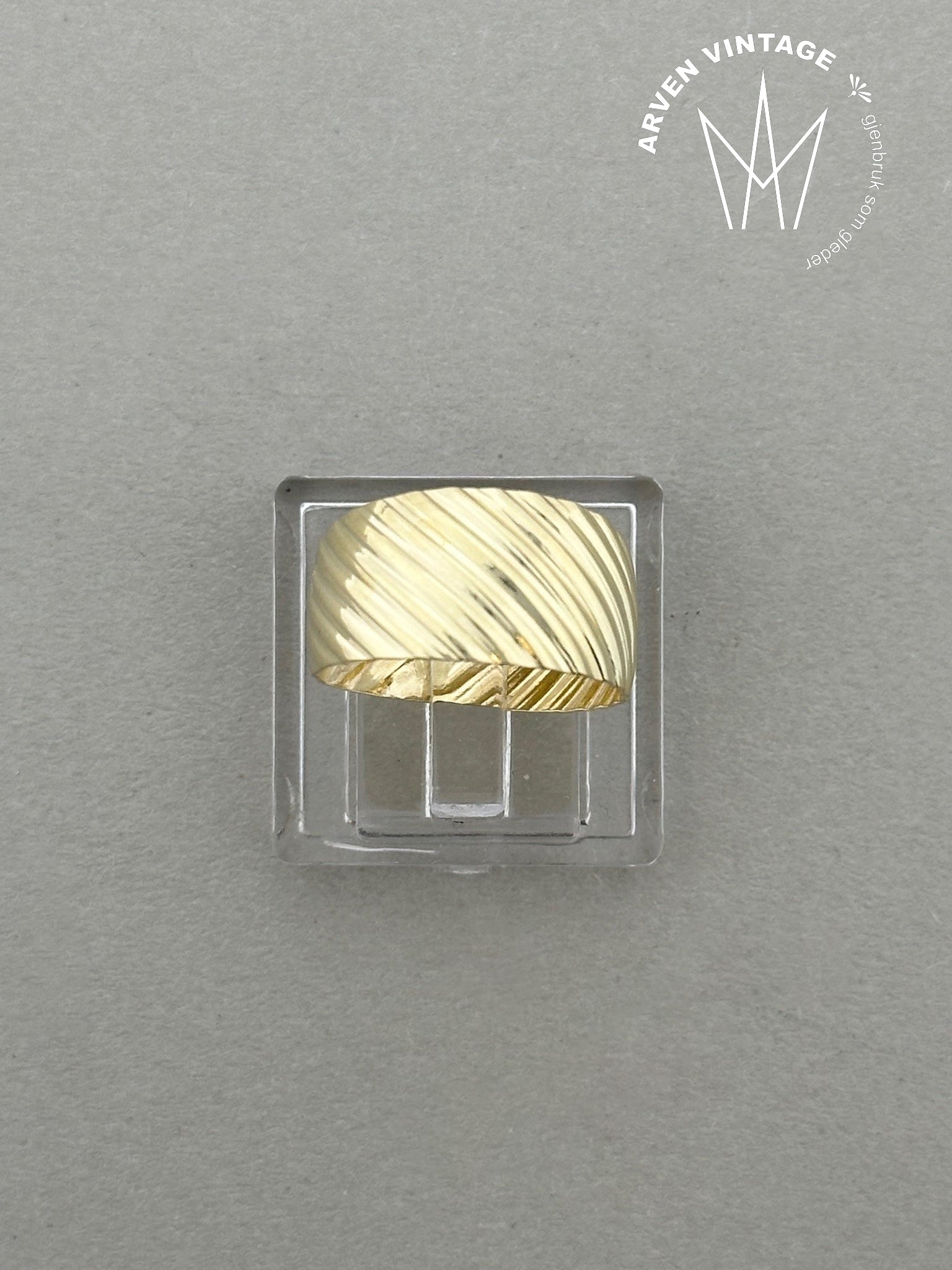 Vintage ring gult gull str 47