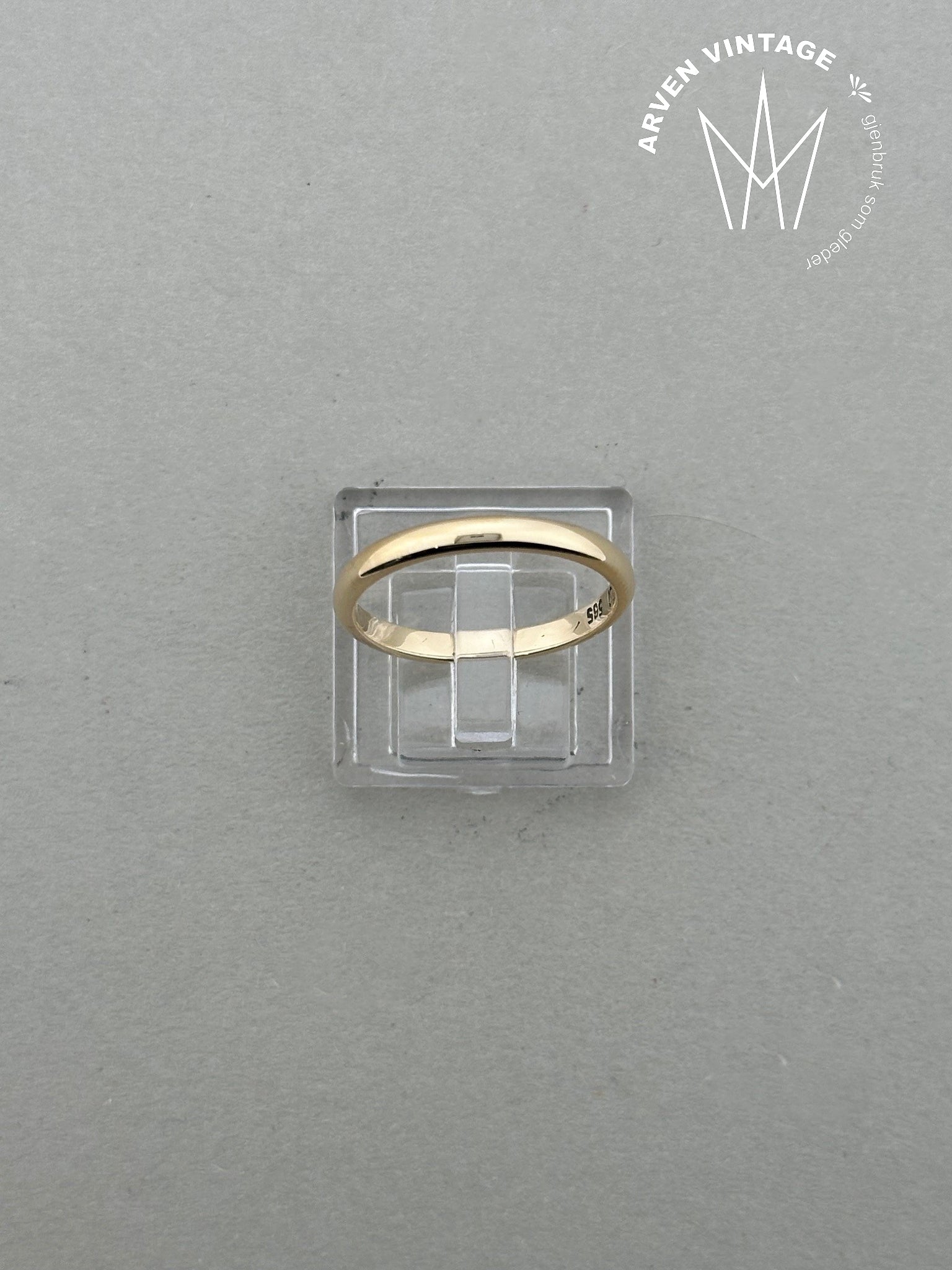 Vintage glatt ring gult gull str54