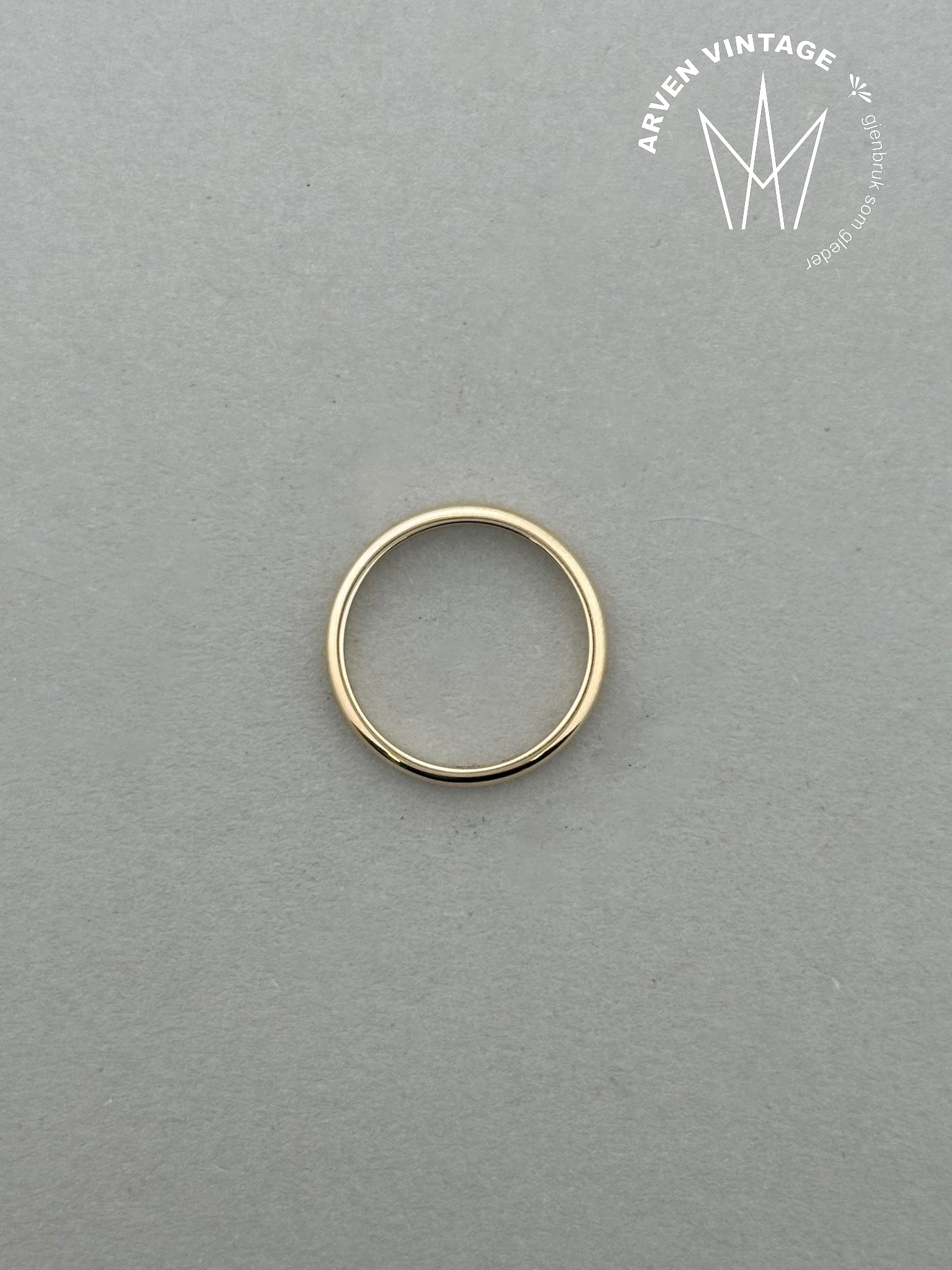Vintage glatt ring gult gull str54