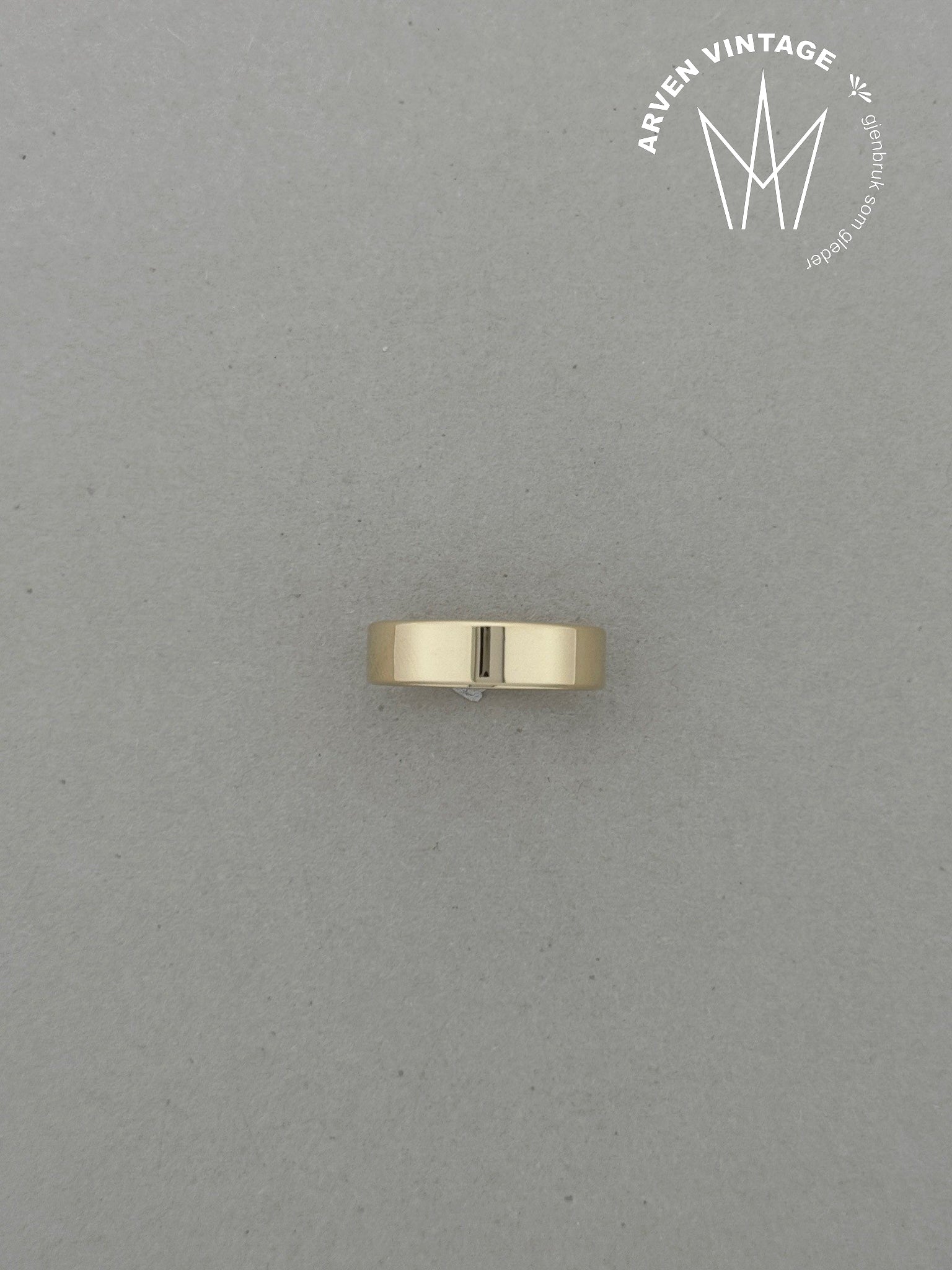 Vintage glatt ring gult gull str 55