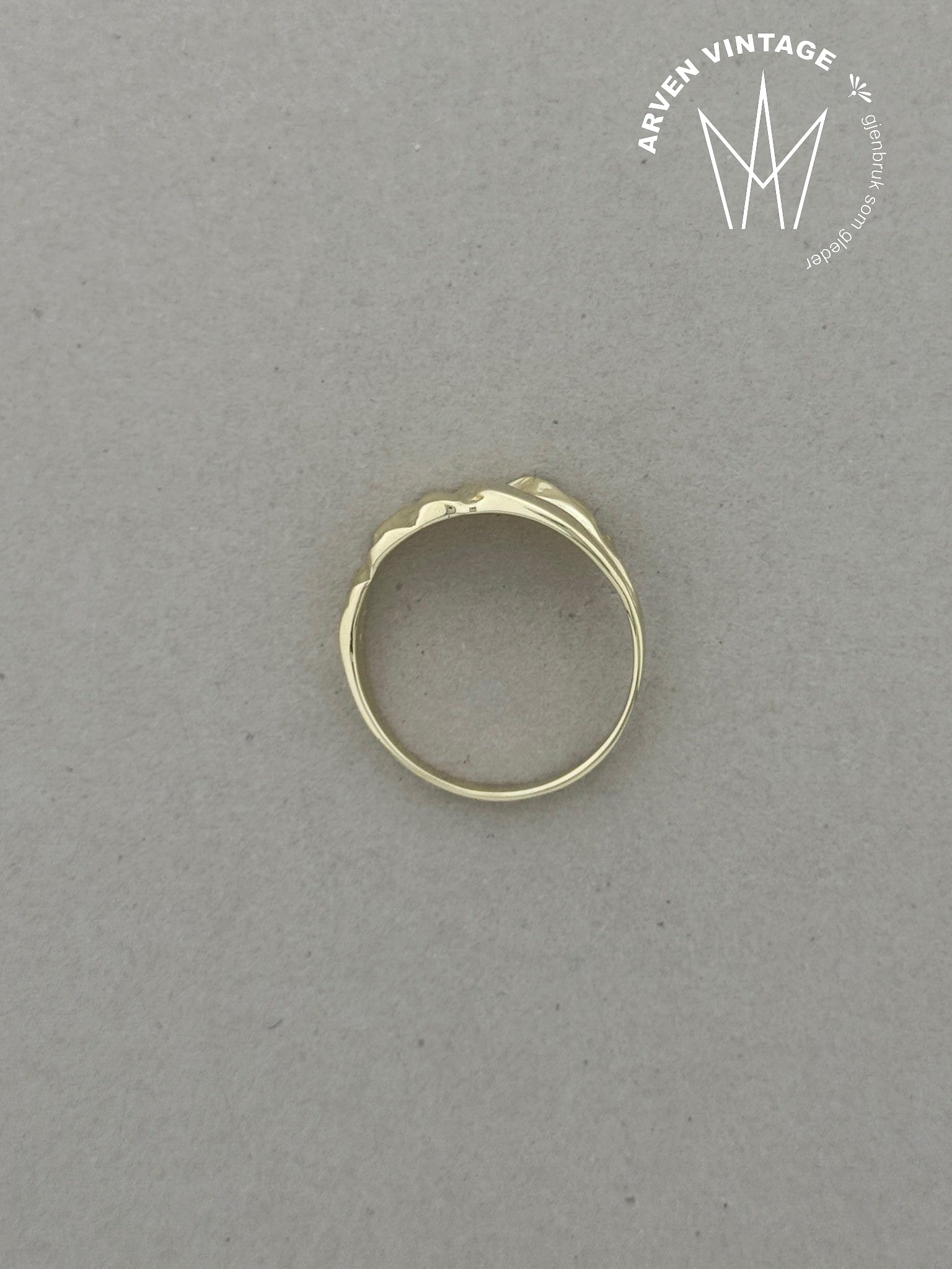 Vintage ring gult gull str 57