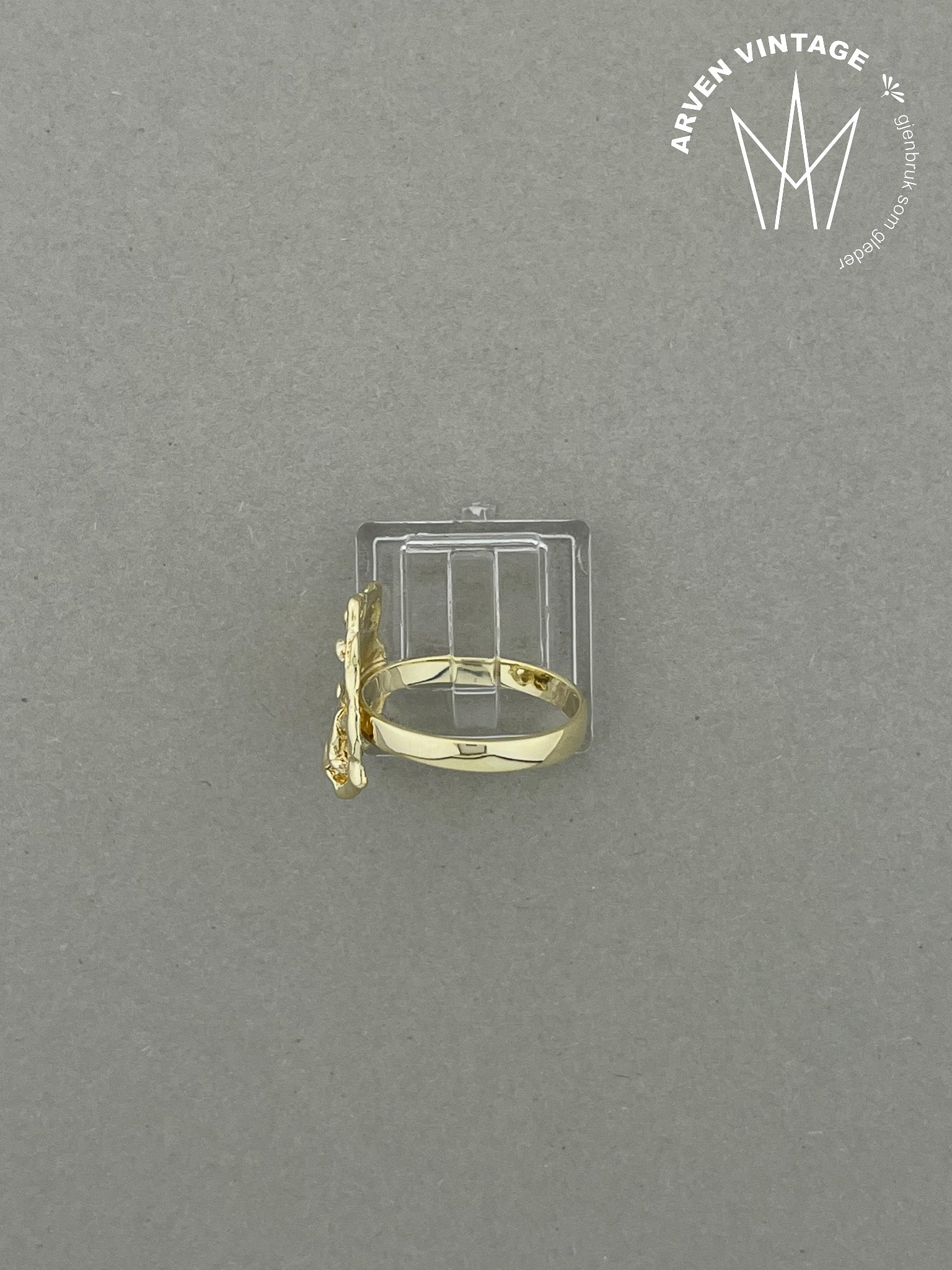 Vintage ring gult gull str 58
