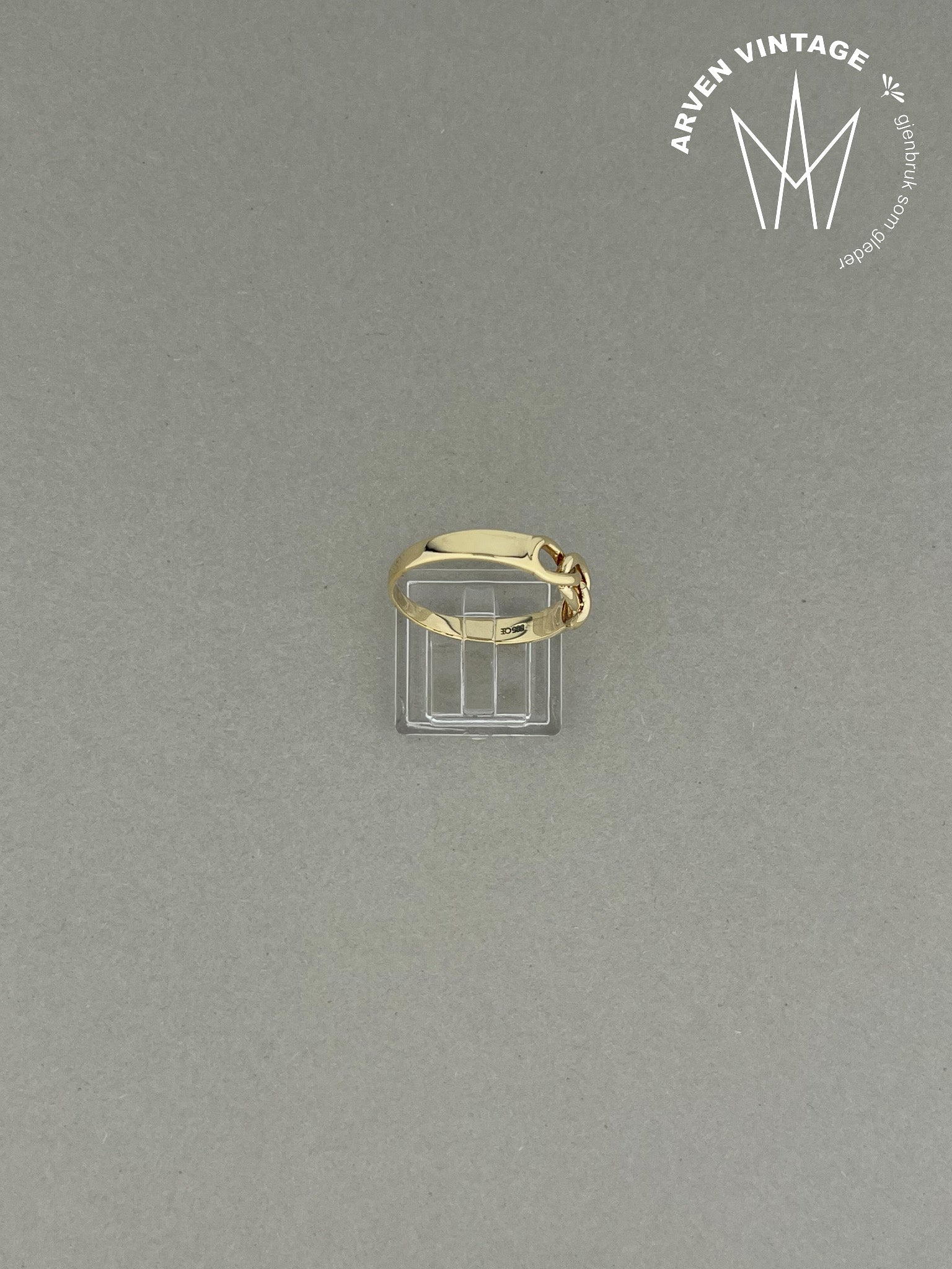 Vintage ring gult gull str 66