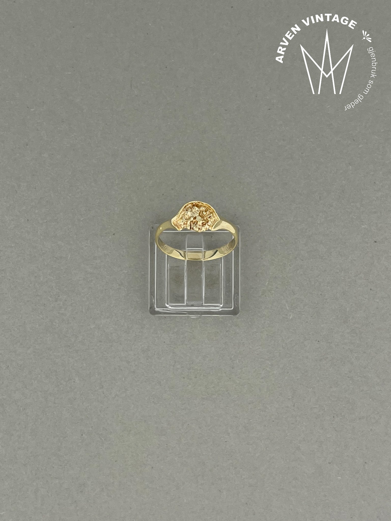 Vintage ring gult gull str 54