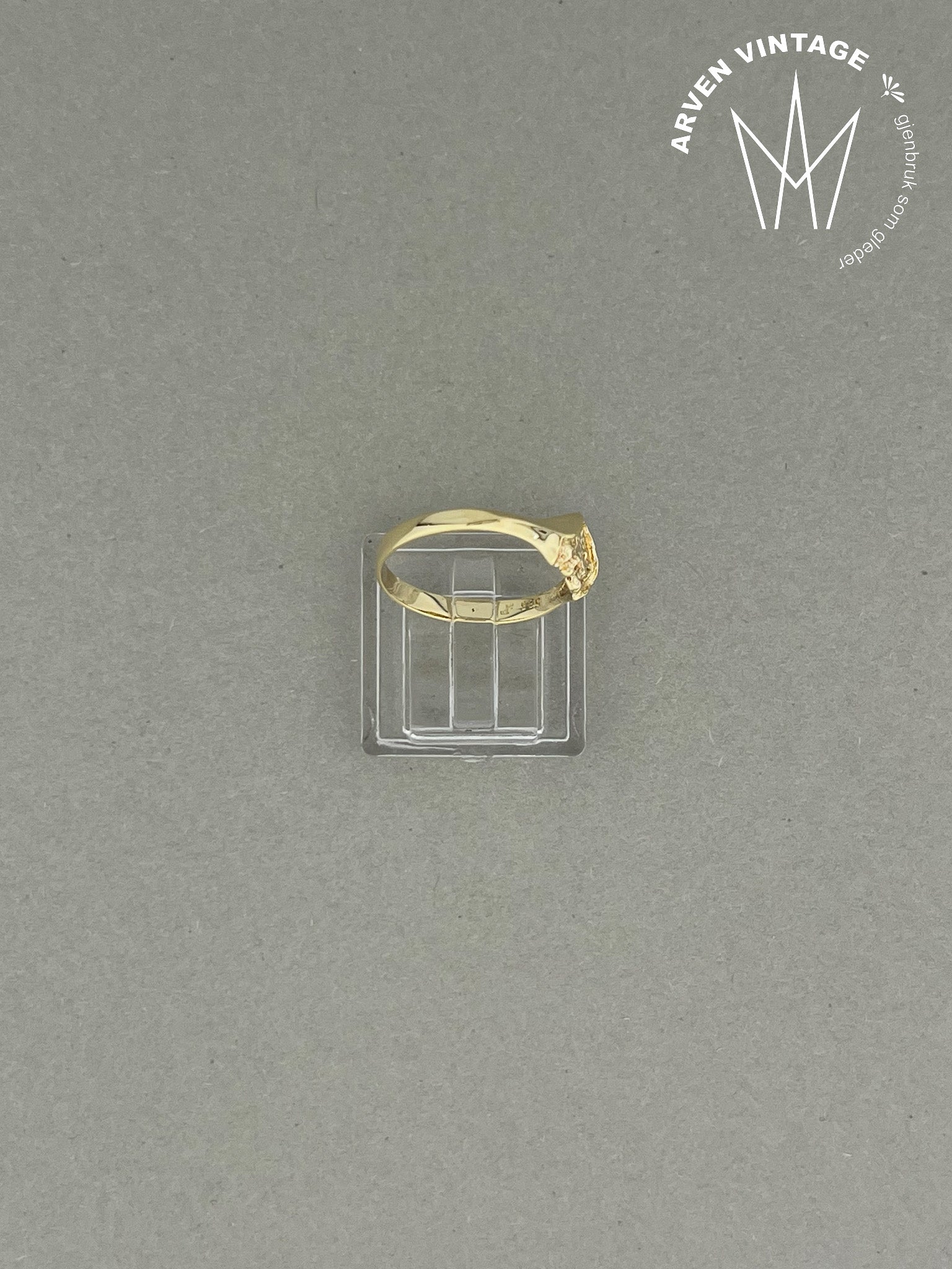 Vintage ring gult gull str 54
