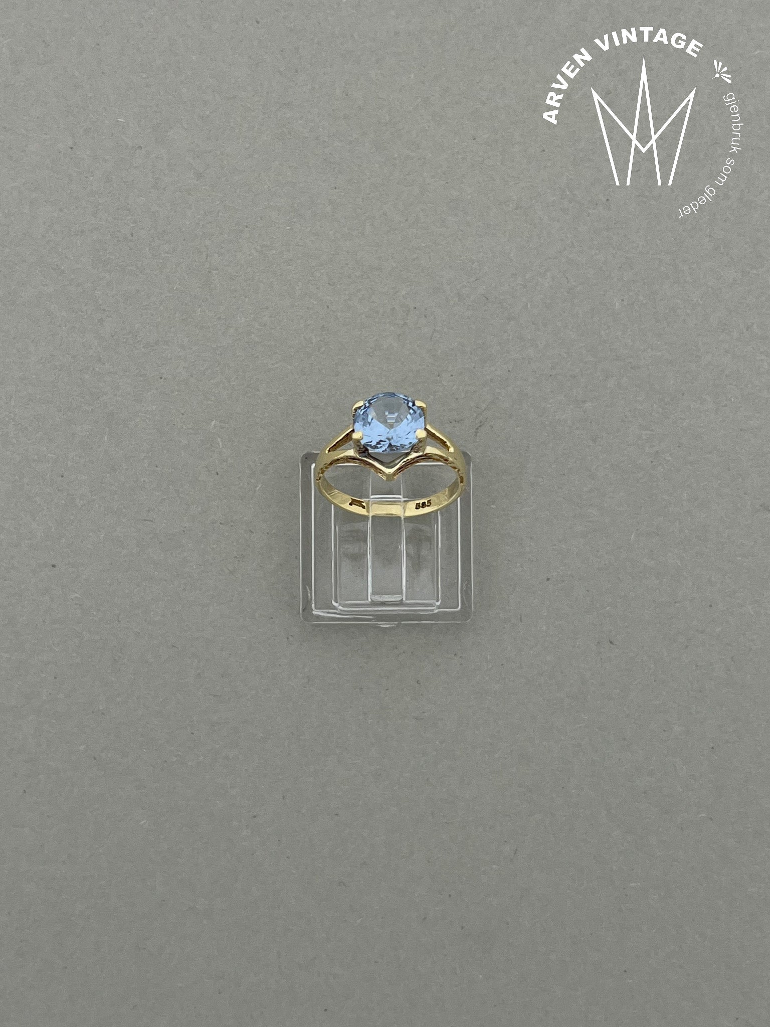 Vintage ring gult gull str 48