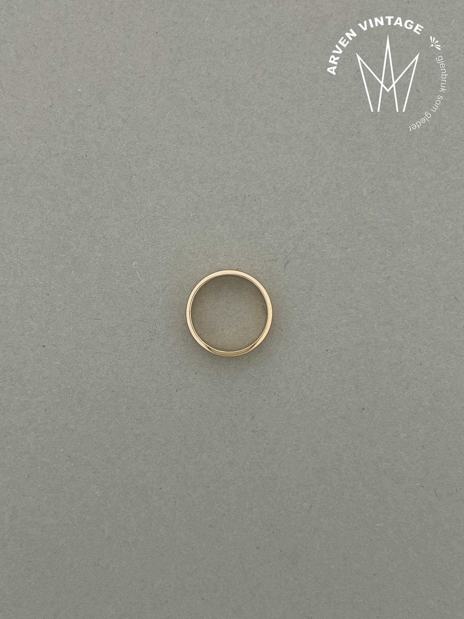 Vintage glatt ring gult gull str 51