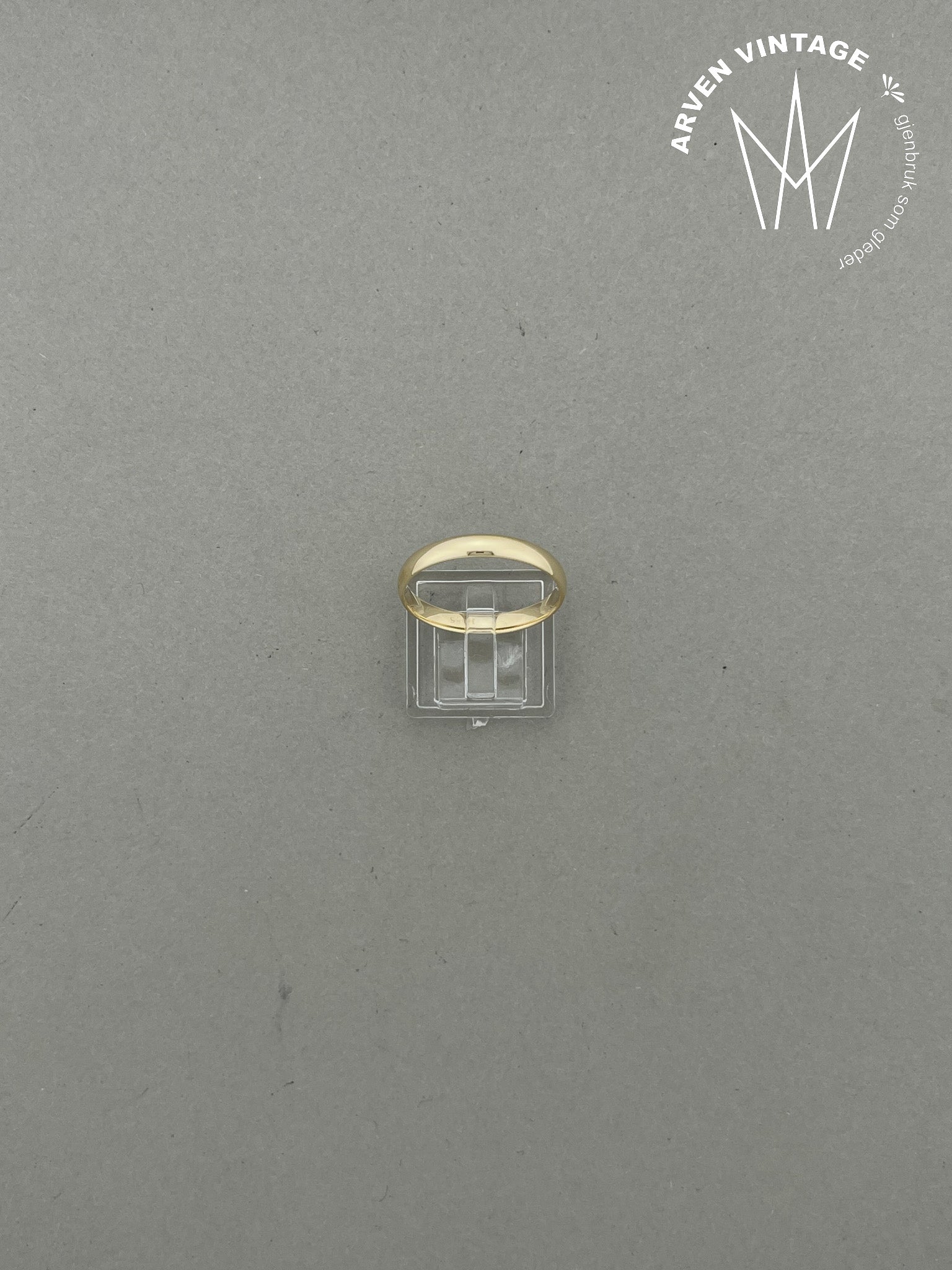 Vintage glatt ring gult gull str 65