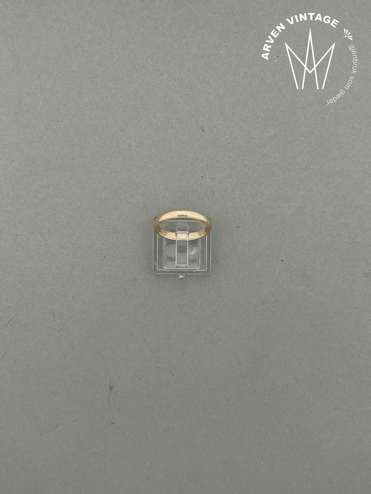 Vintage glatt ring gult gull str 55