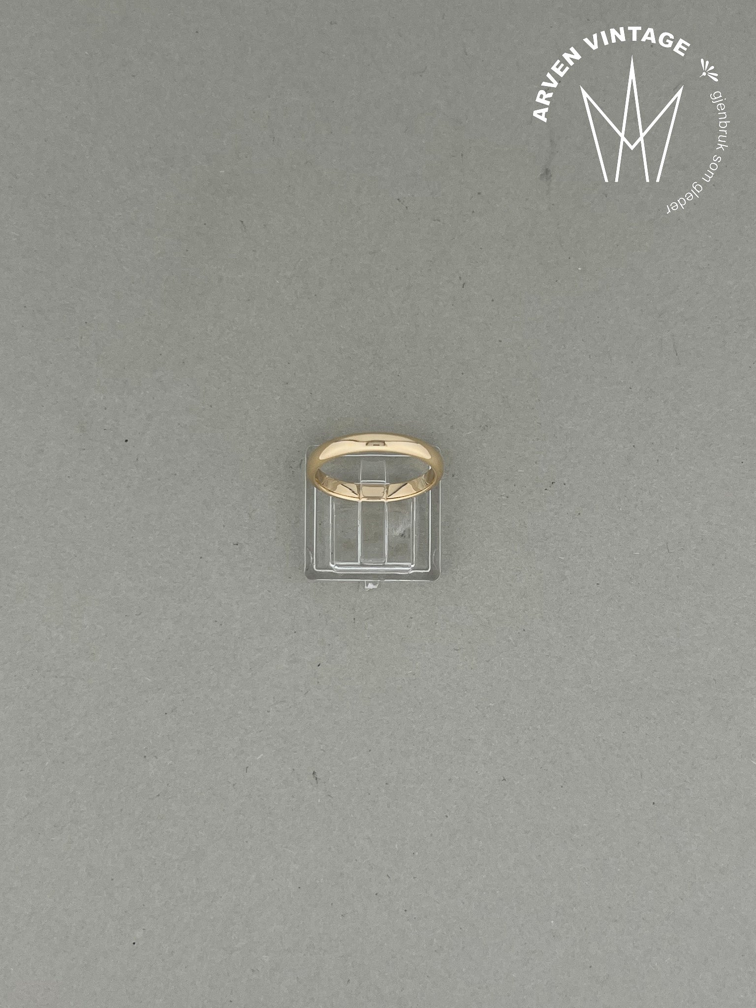 Vintage glatt ring gult gull str 55