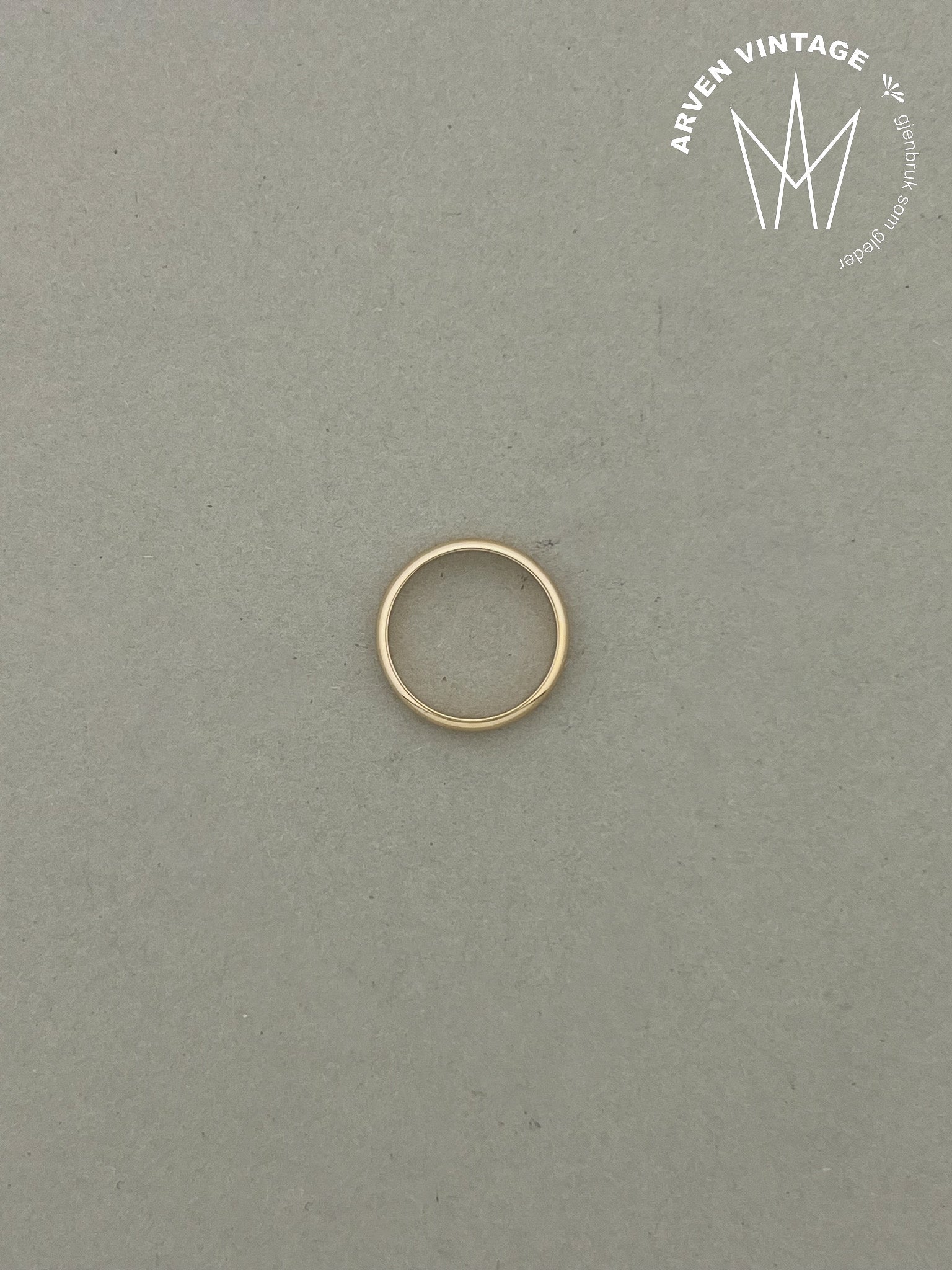 Vintage glatt ring gult gull str 51