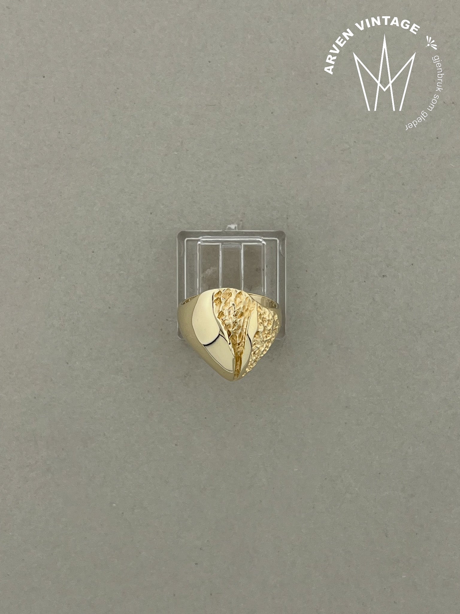Vintage ring gult gull str 52