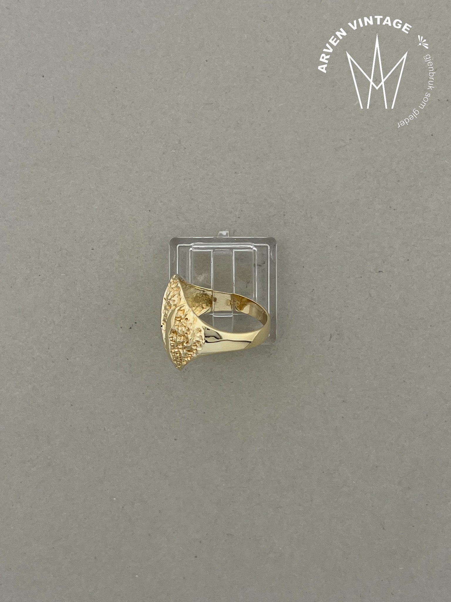 Vintage ring gult gull str 52