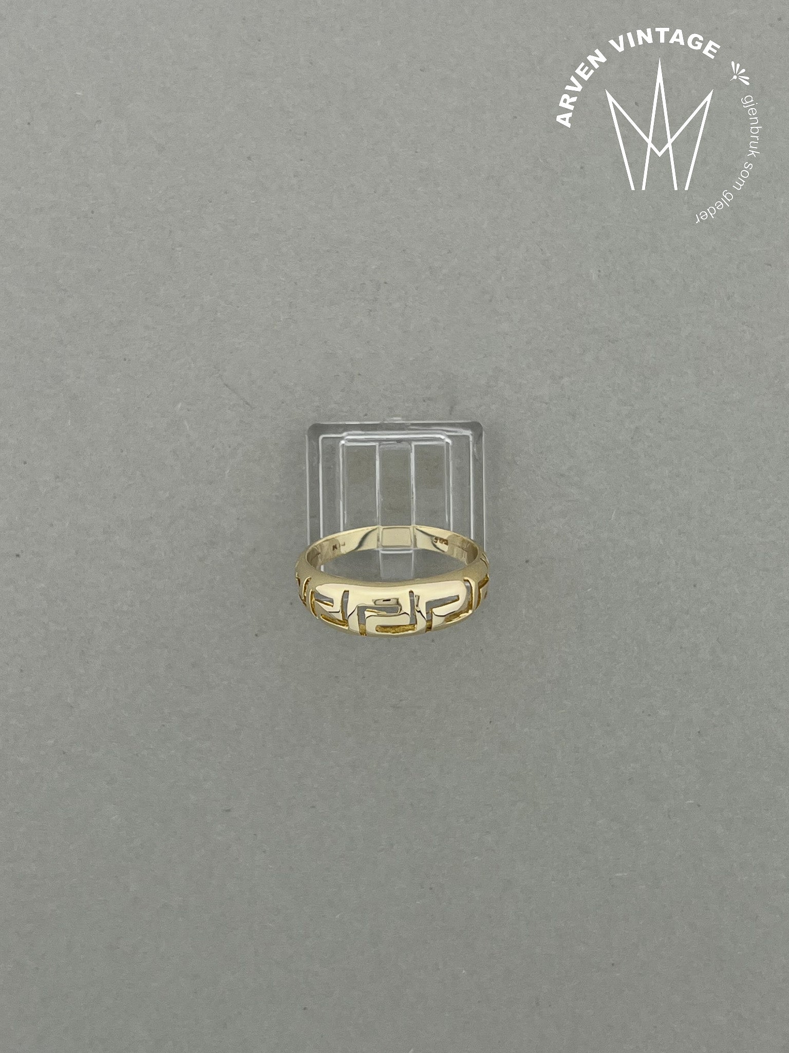 Vintage ring gult gull str 60