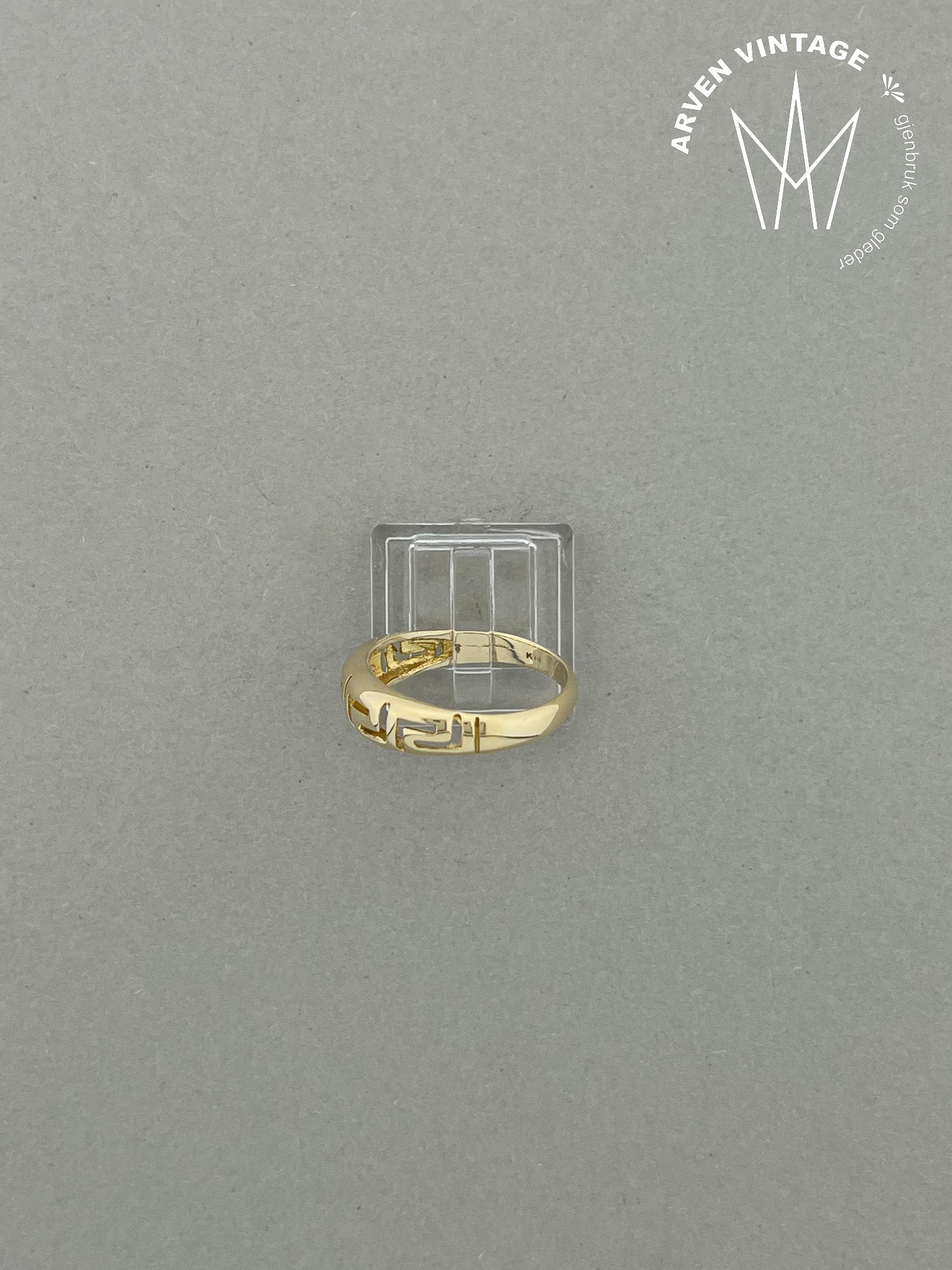 Vintage ring gult gull str 60