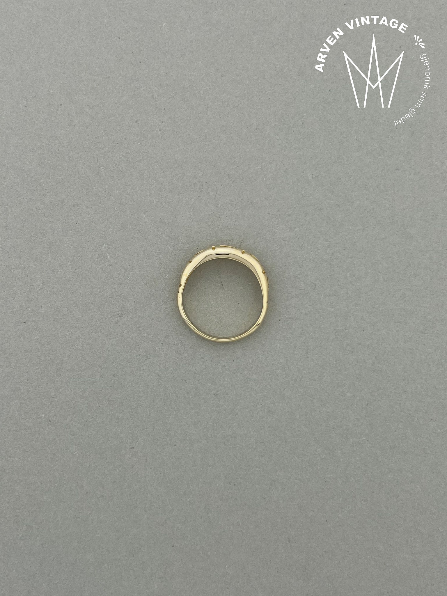 Vintage ring gult gull str 60