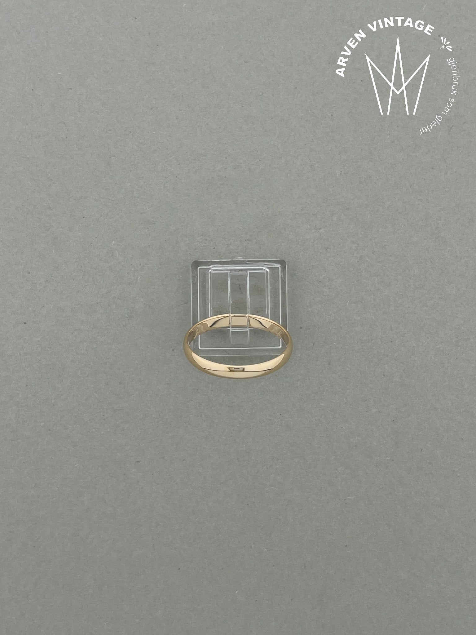 Vintage glatt ring gult gull str 66