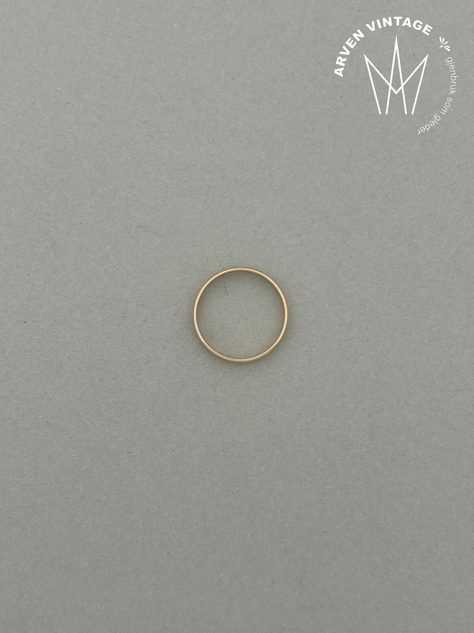 Vintage glatt ring gult gull str 66