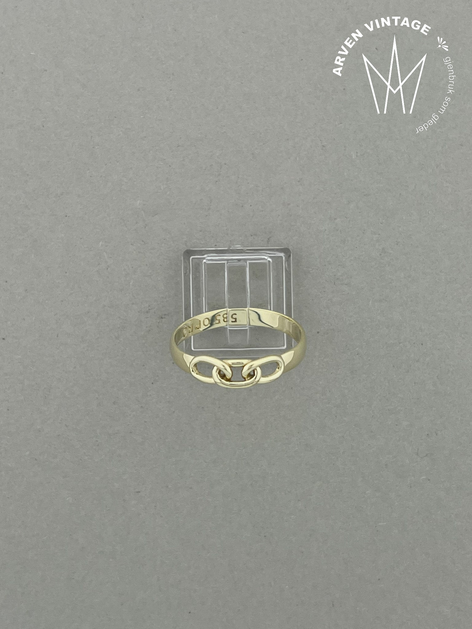 Vintage ring gult gull str 73