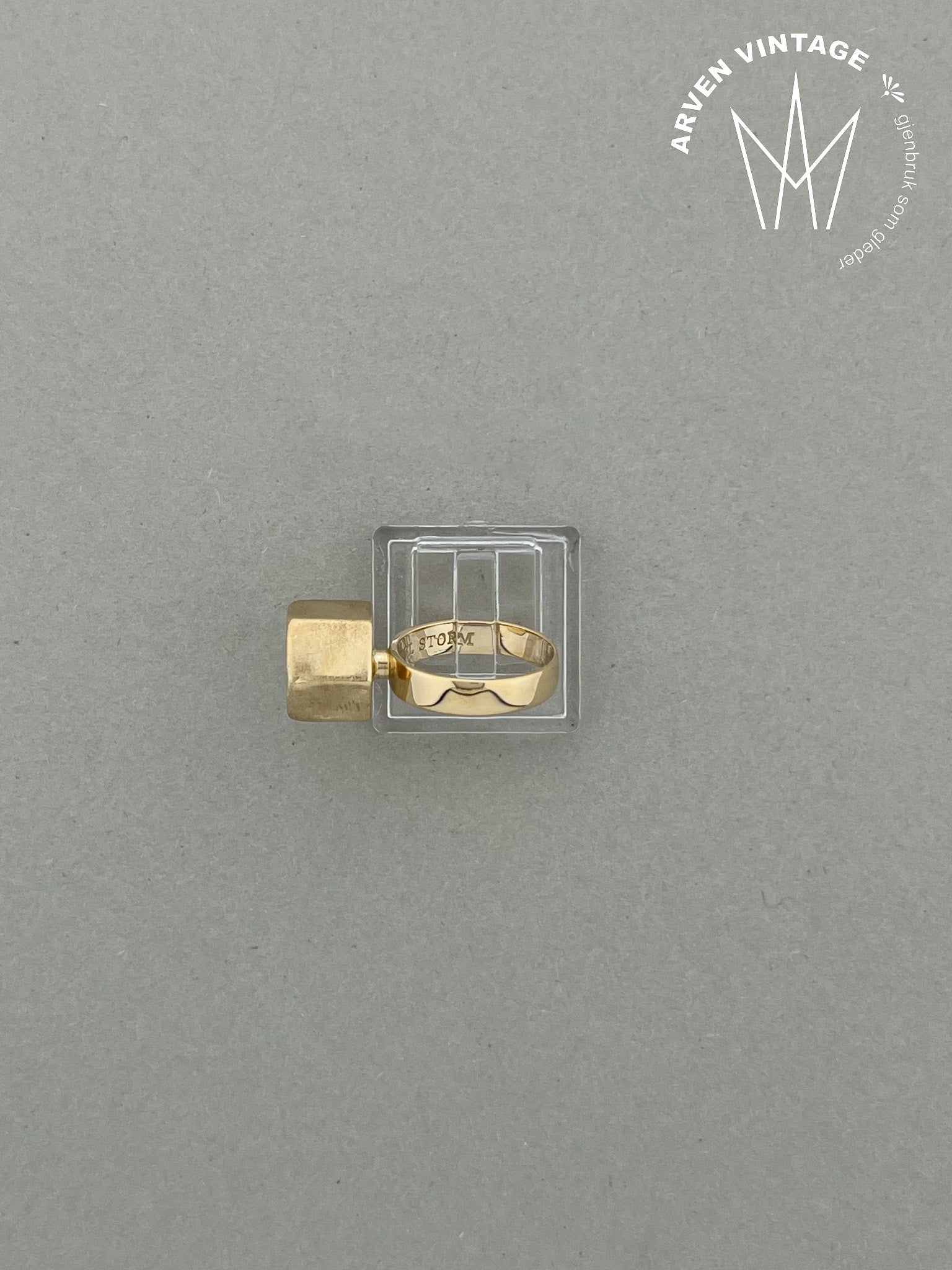 Vintage ring gult gull str 47