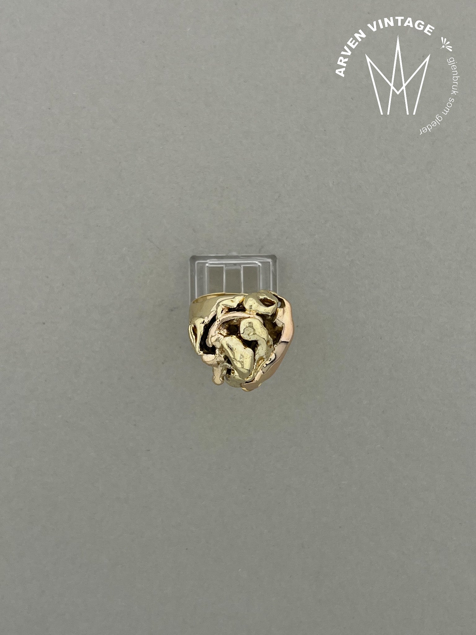 Vintage ring gult gull str 58