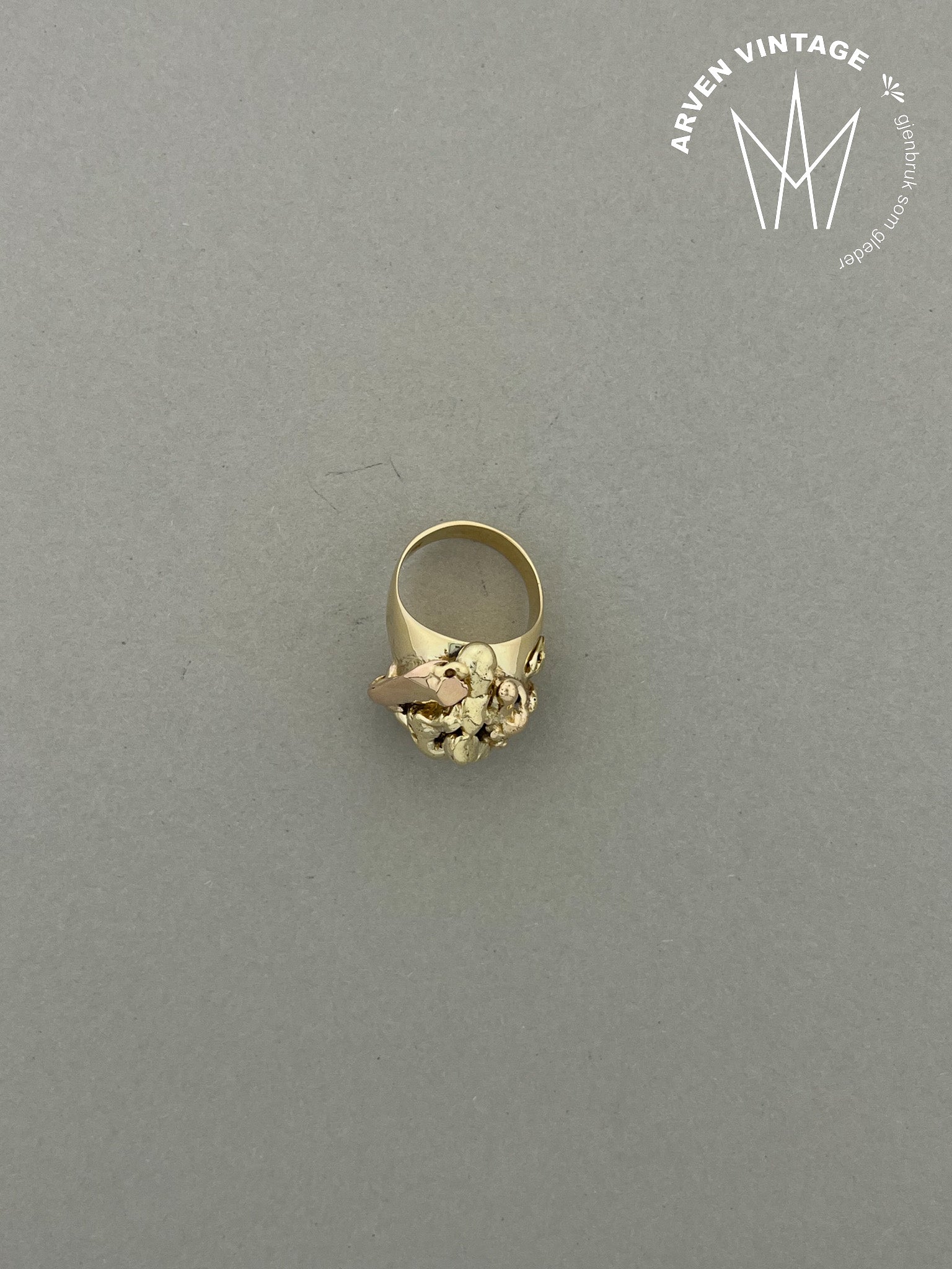 Vintage ring gult gull str 58