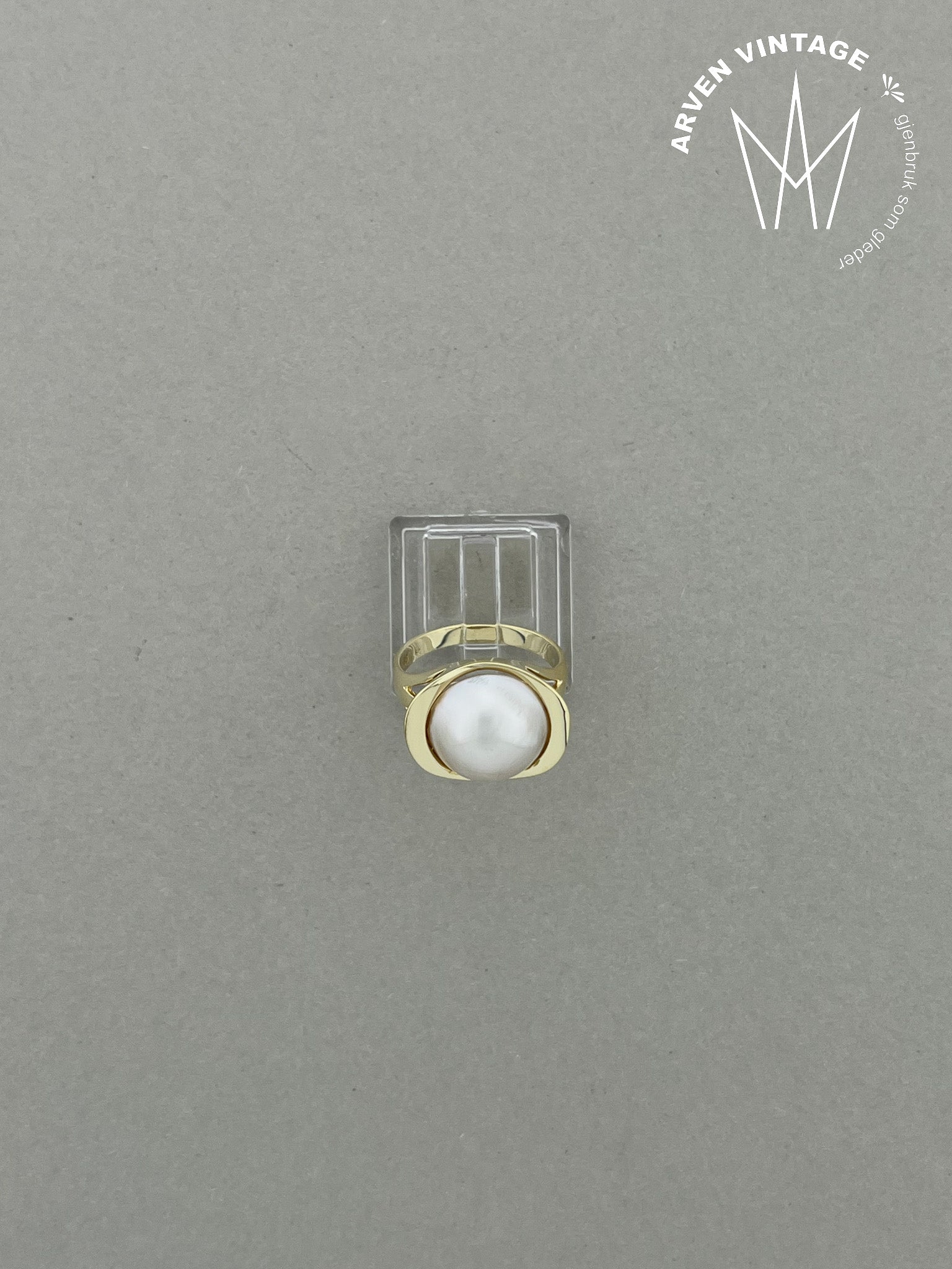 Vintage ring gult gull str 55