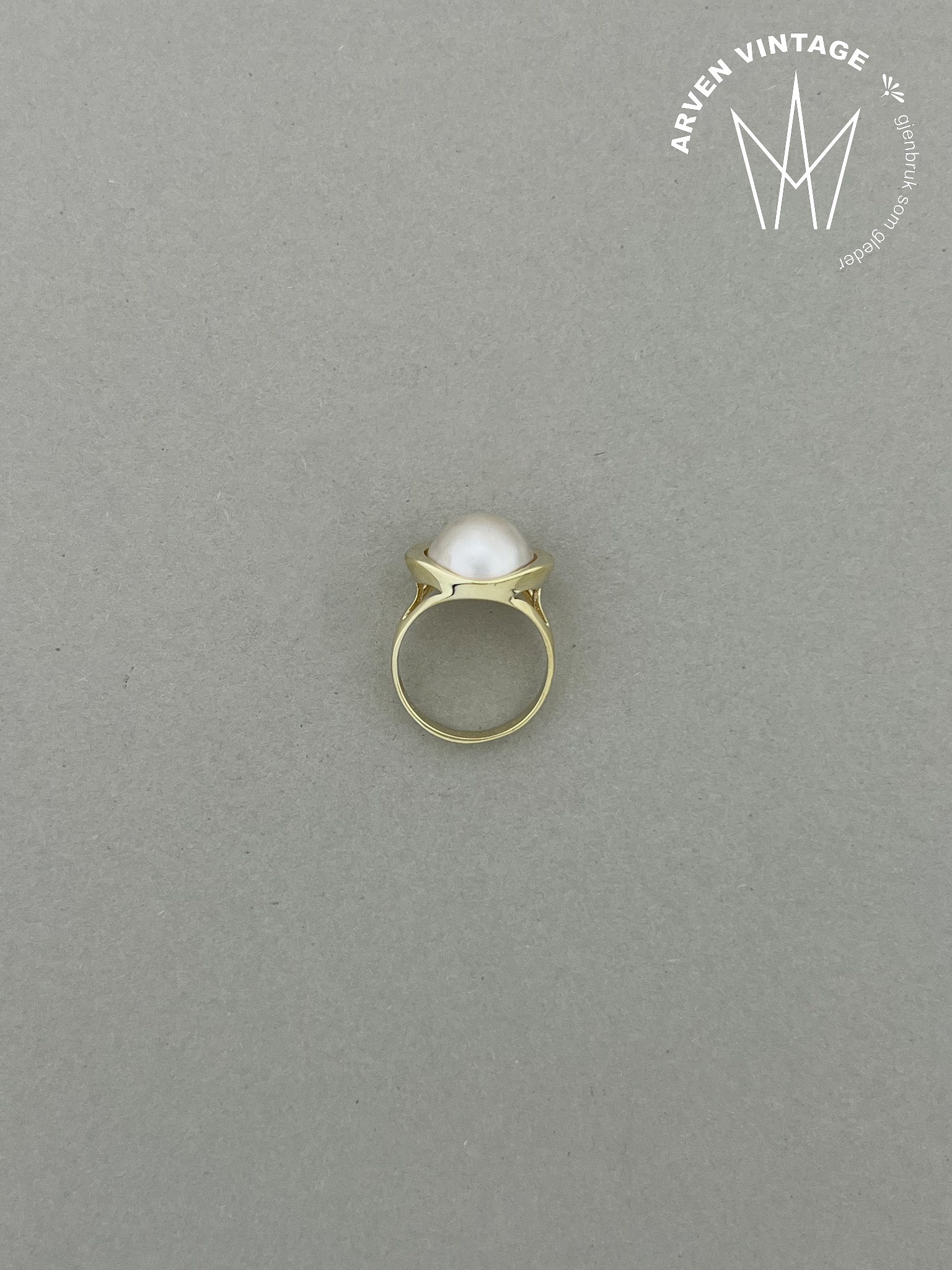 Vintage ring gult gull str 55