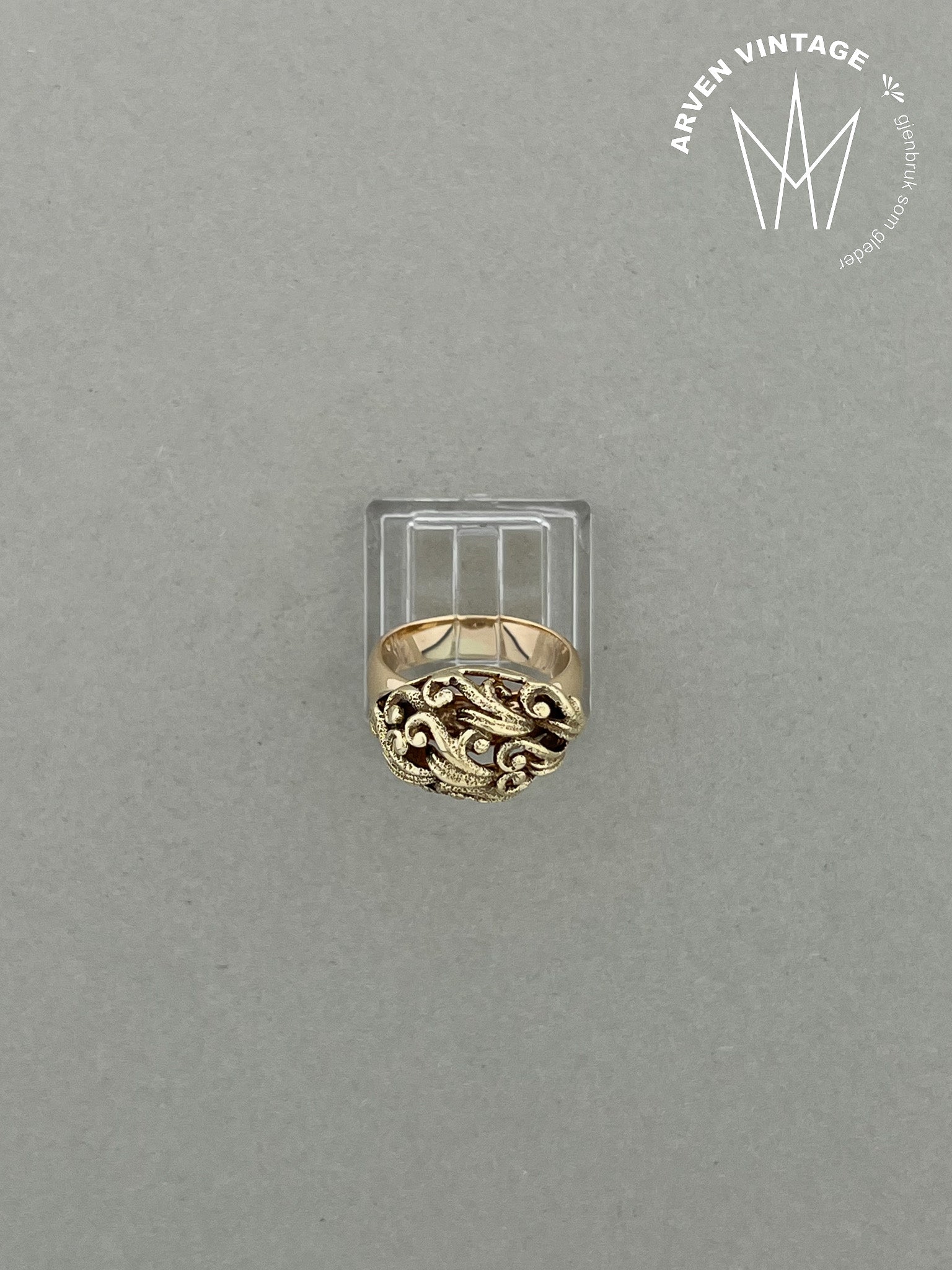 Vintage ring gult gull str 53