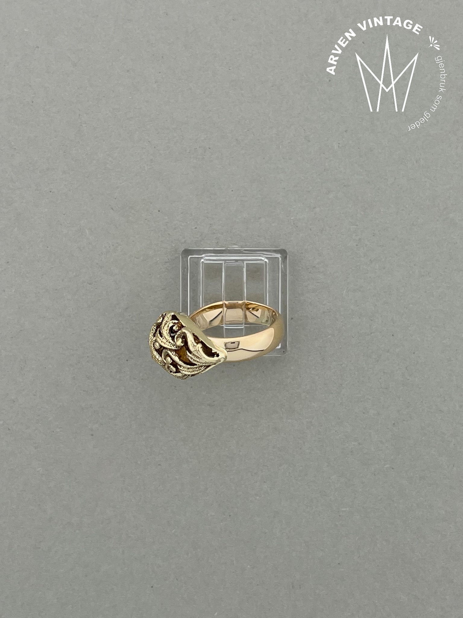 Vintage ring gult gull str 53