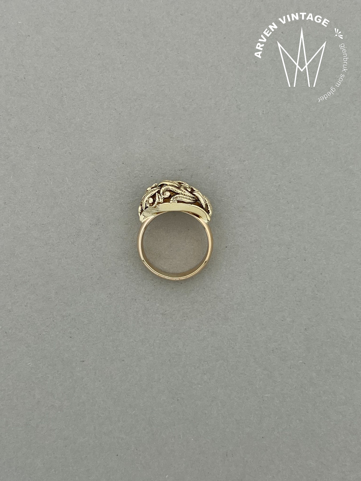 Vintage ring gult gull str 53