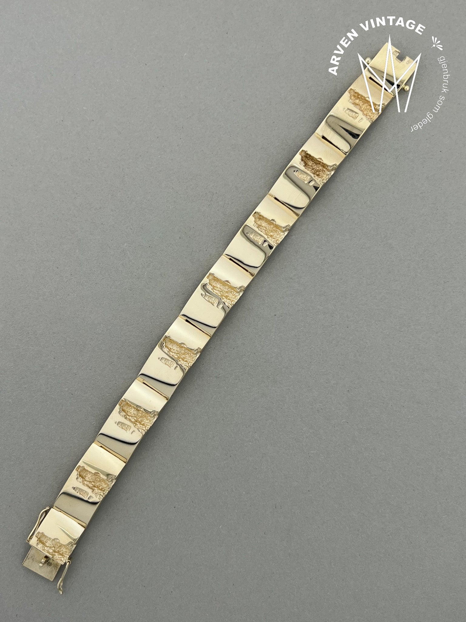 Vintage armbånd gult gull 17cm