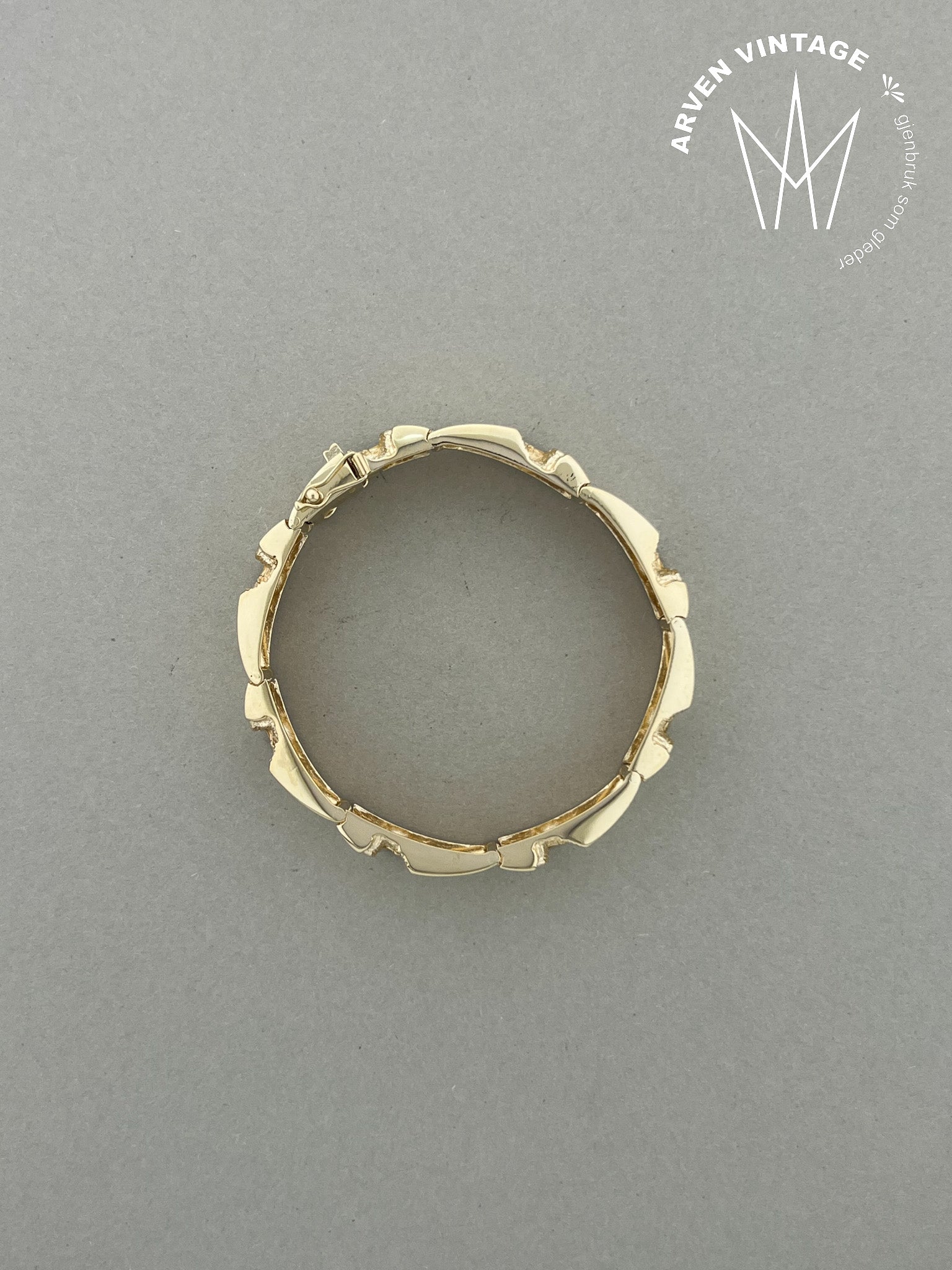 Vintage armbånd gult gull 17cm