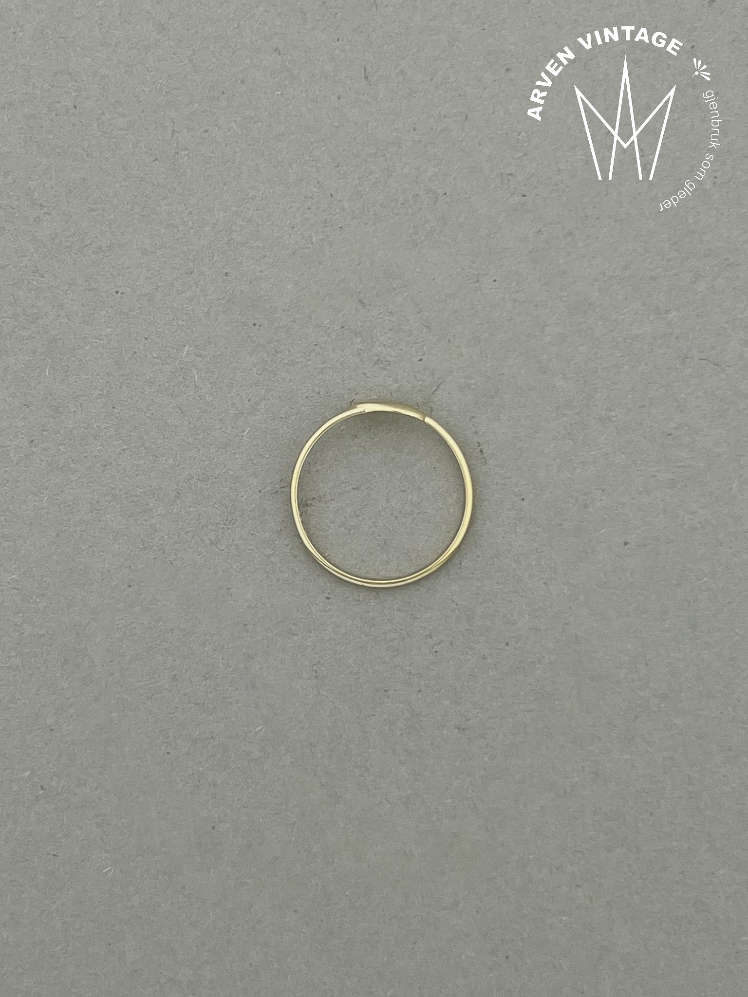 Vintage glatt ring gult gull str 51