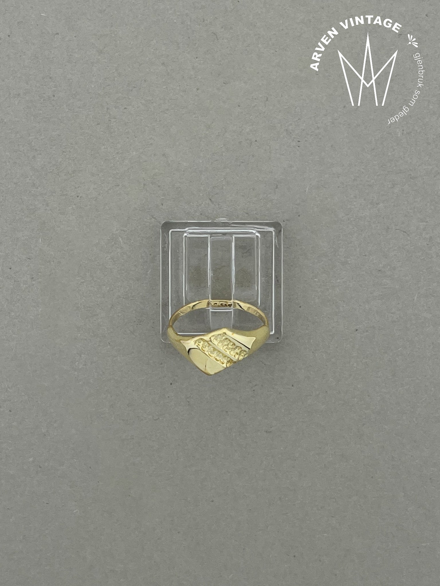 Vintage ring gult gull str 49