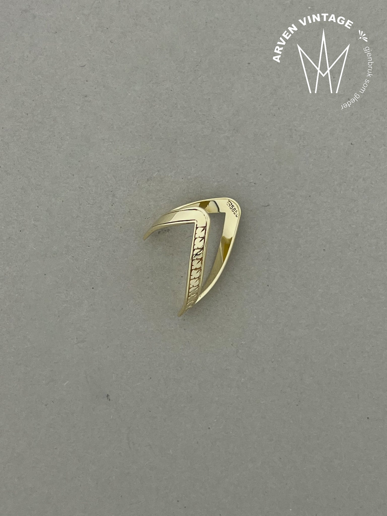 Vintage ring gult gull str 47