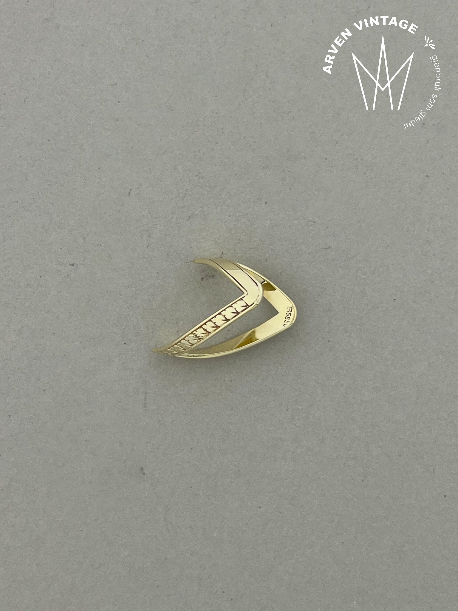 Vintage ring gult gull str 47