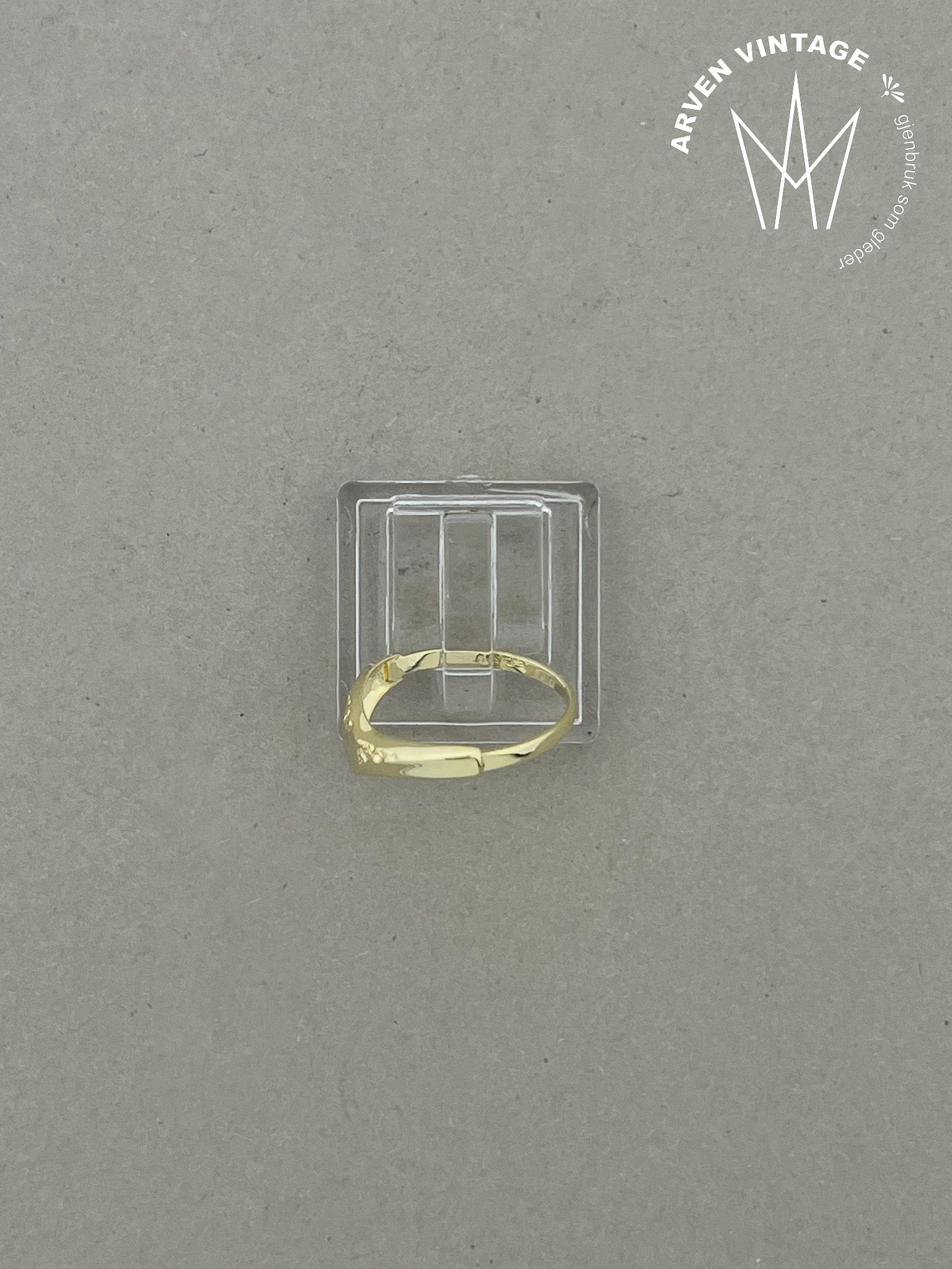Vintage ring gult gull str 49