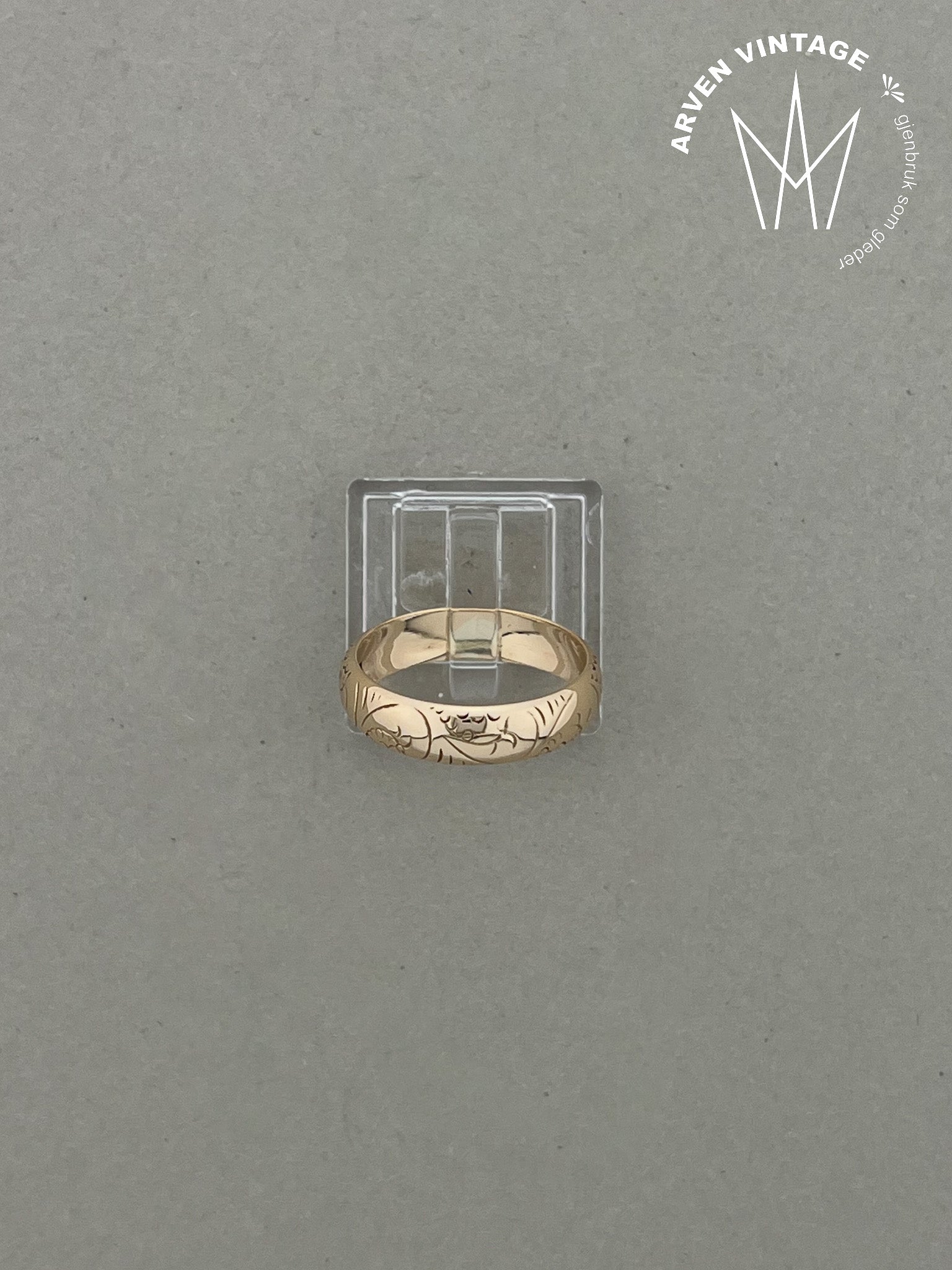 Vintage ring gult gull str 56
