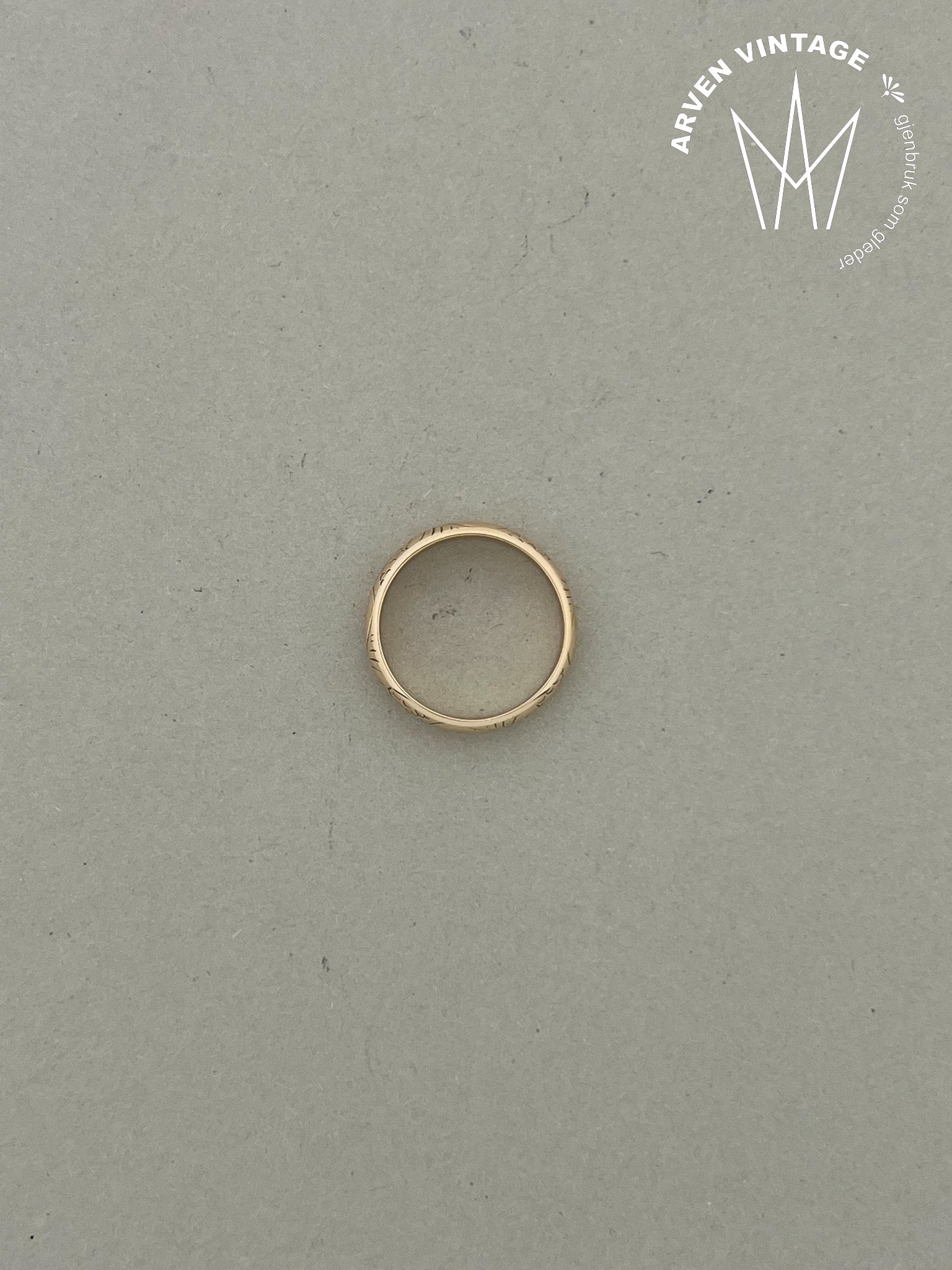 Vintage ring gult gull str 56