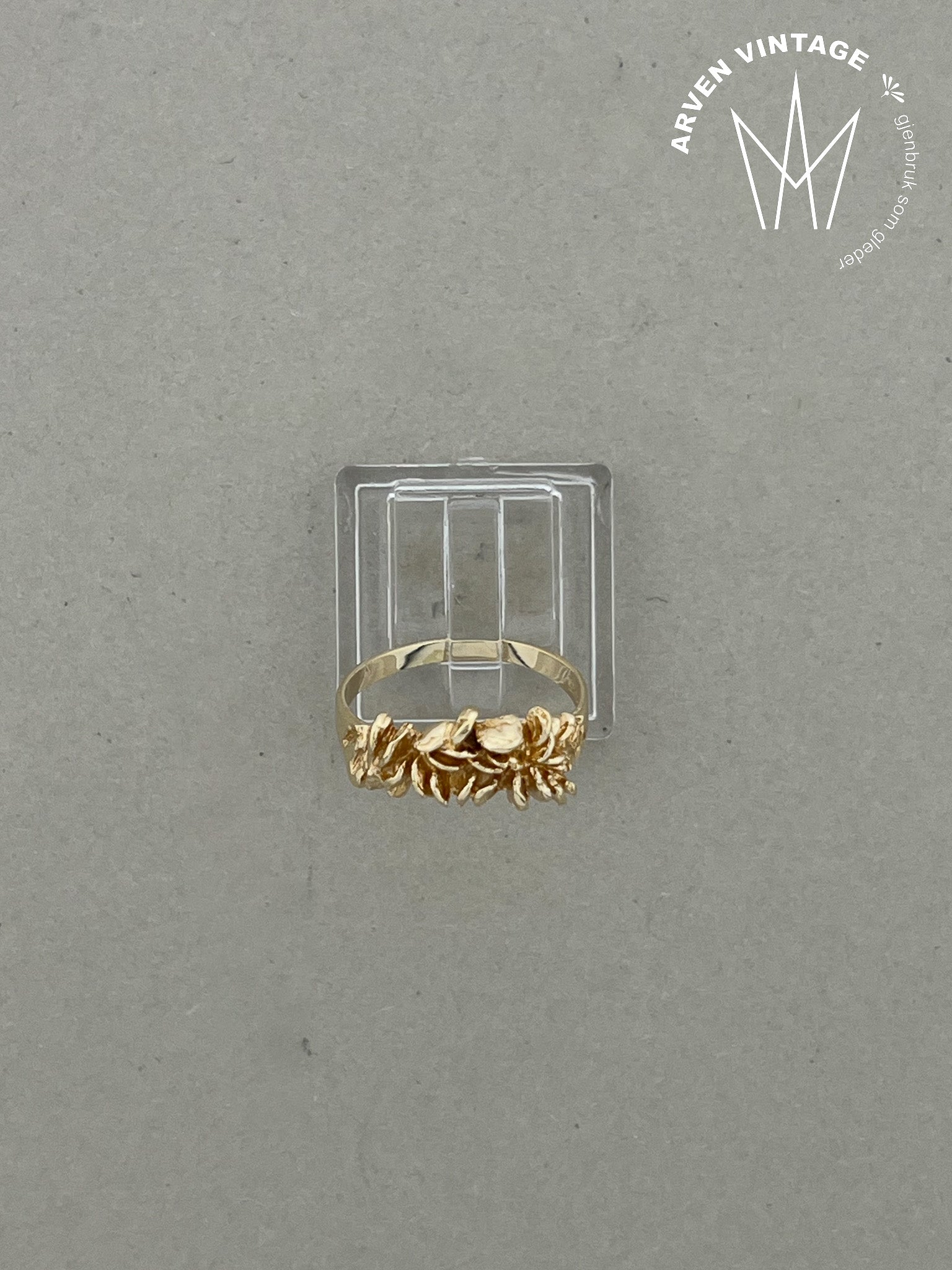 Vintage ring gult gull str 54