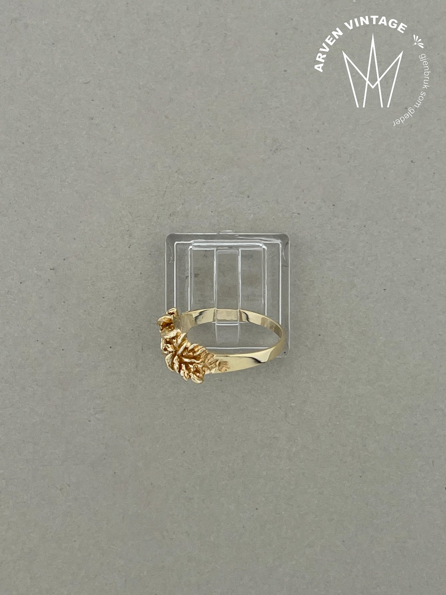 Vintage ring gult gull str 54