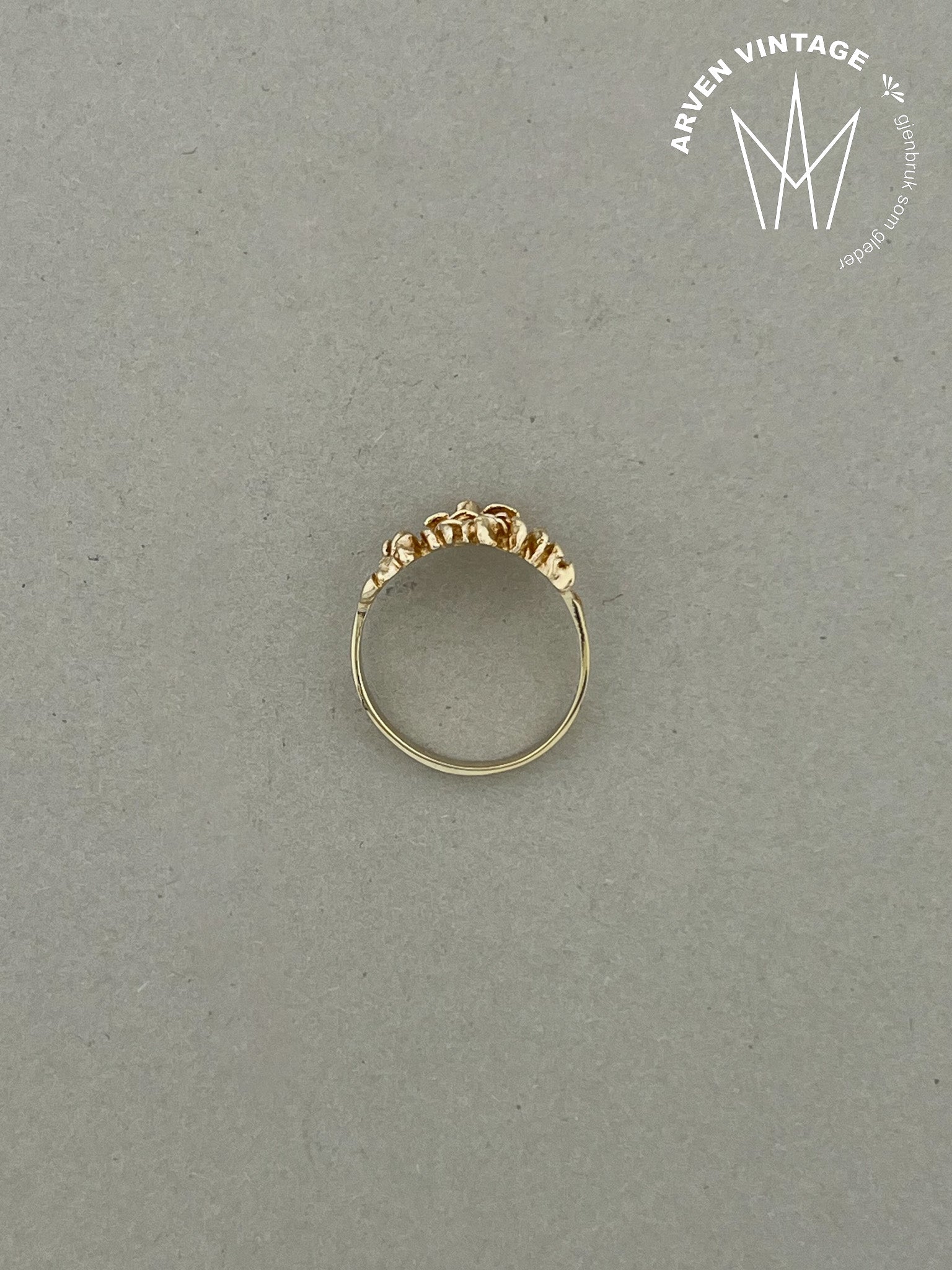 Vintage ring gult gull str 54