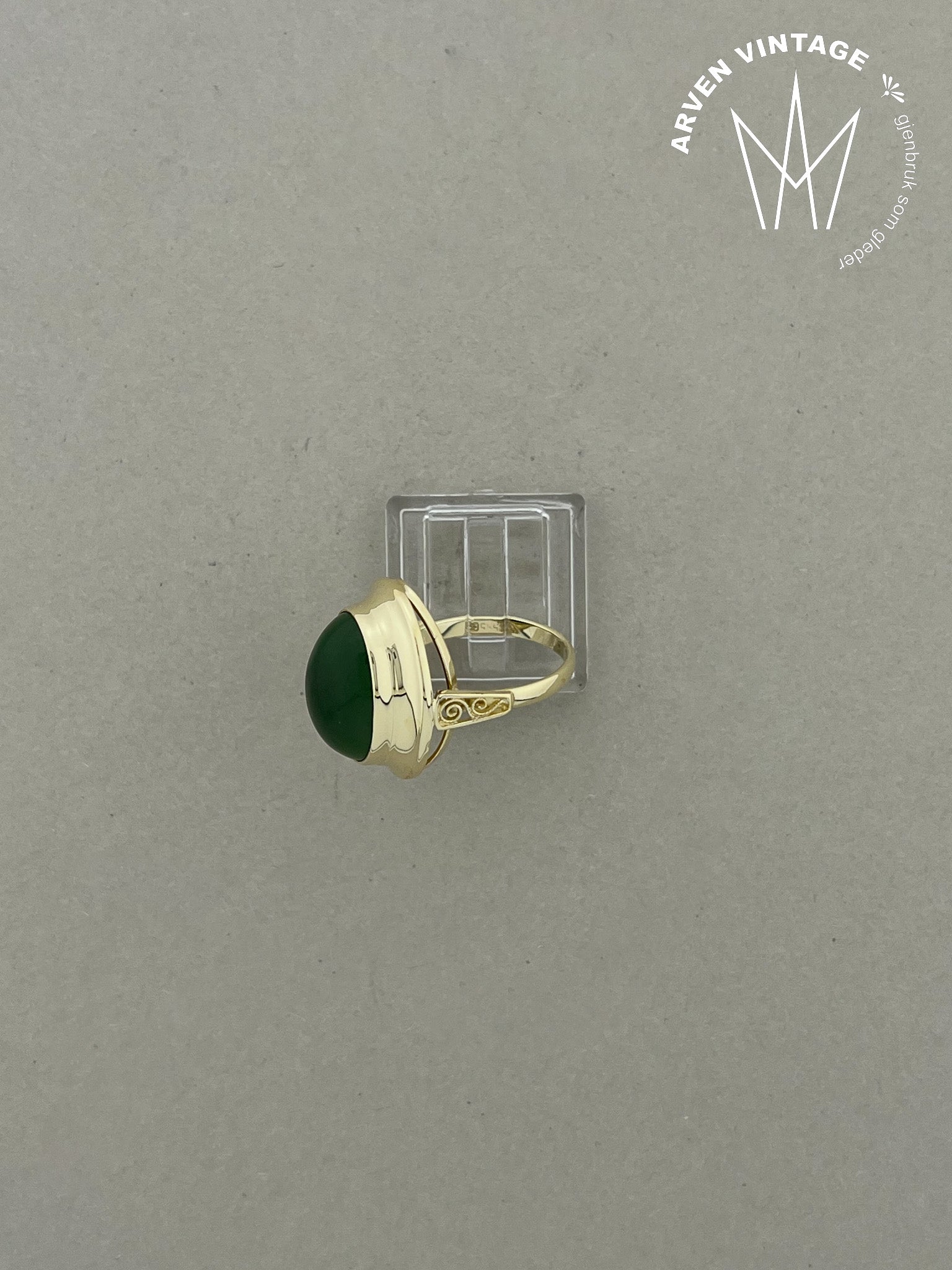 Vintage ring gult gull str 53