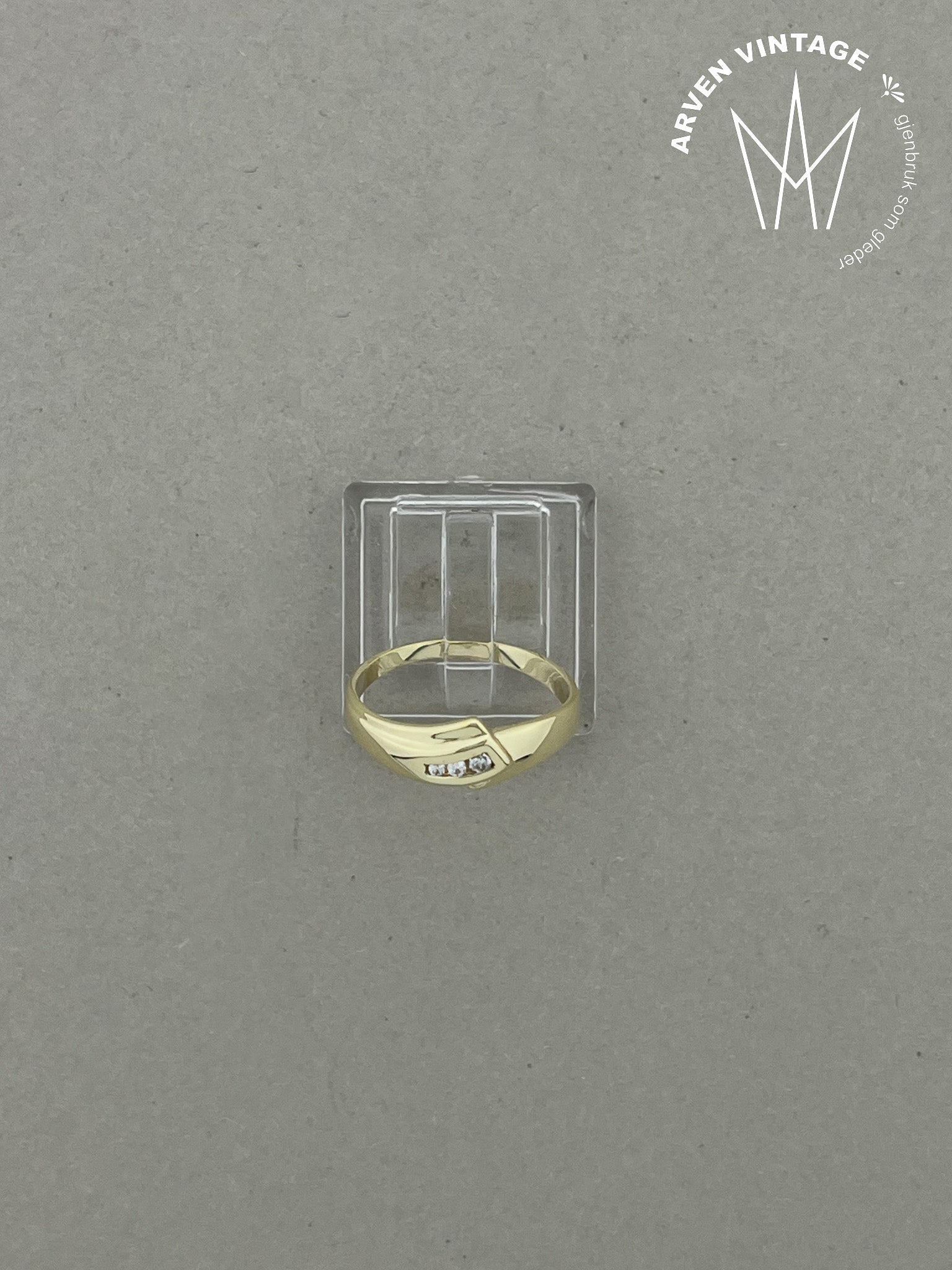 Vintage ring gult gull str 52