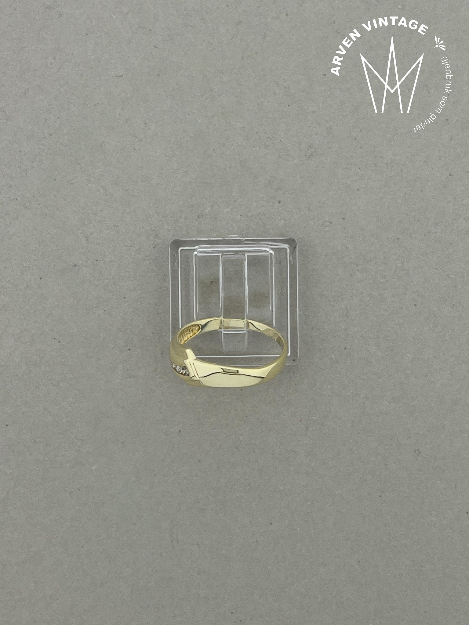 Vintage ring gult gull str 52